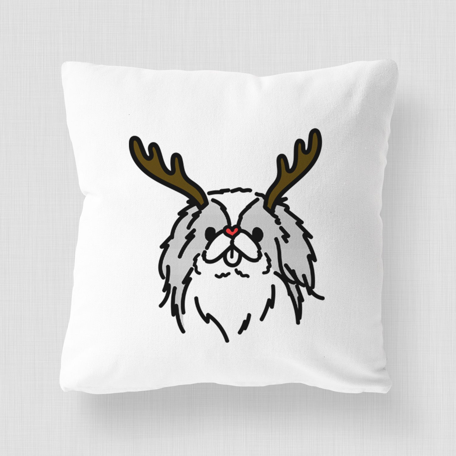 Love Always Japanese Chin - Macha - Throw Pillow Cover