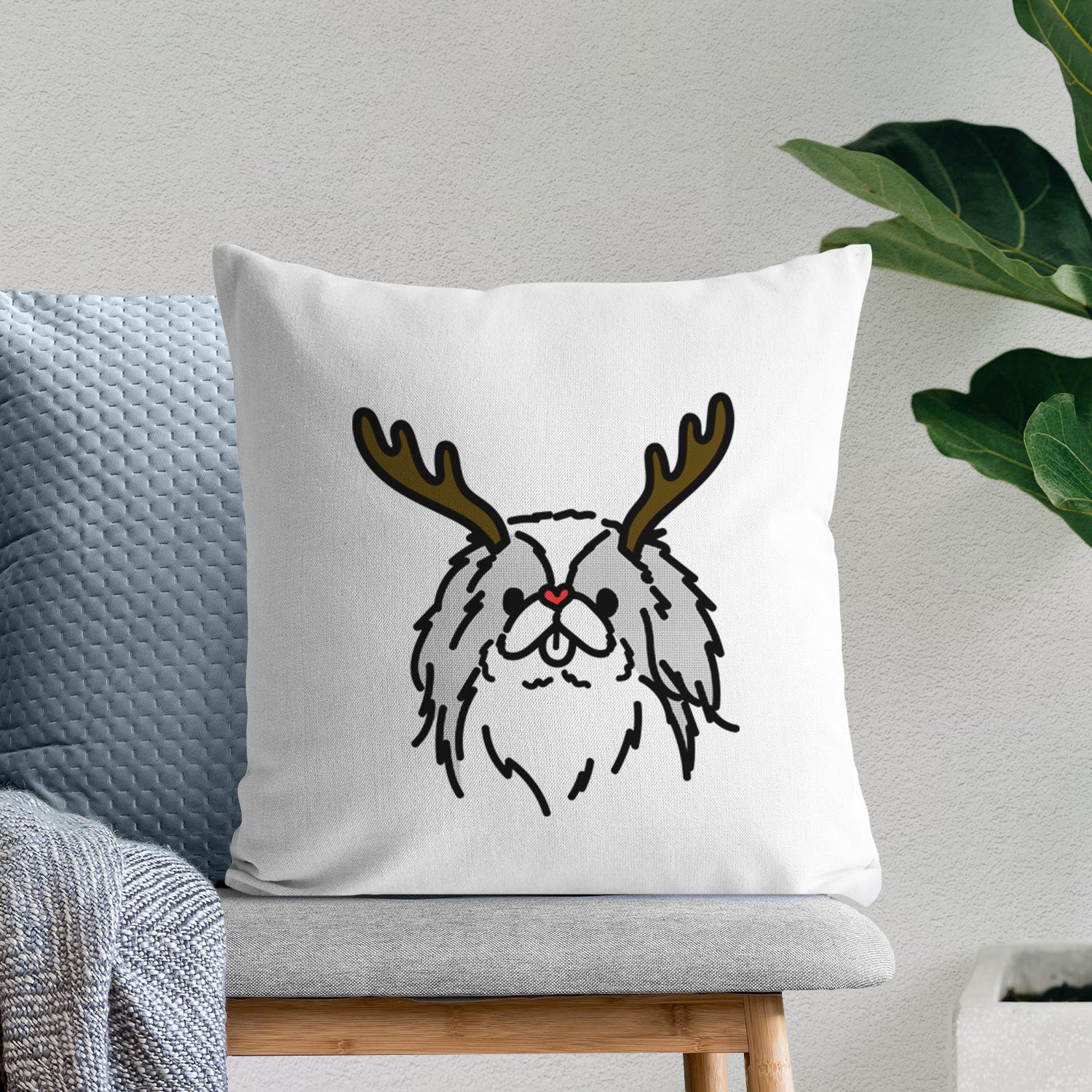 Love Always Japanese Chin - Macha - Throw Pillow Cover