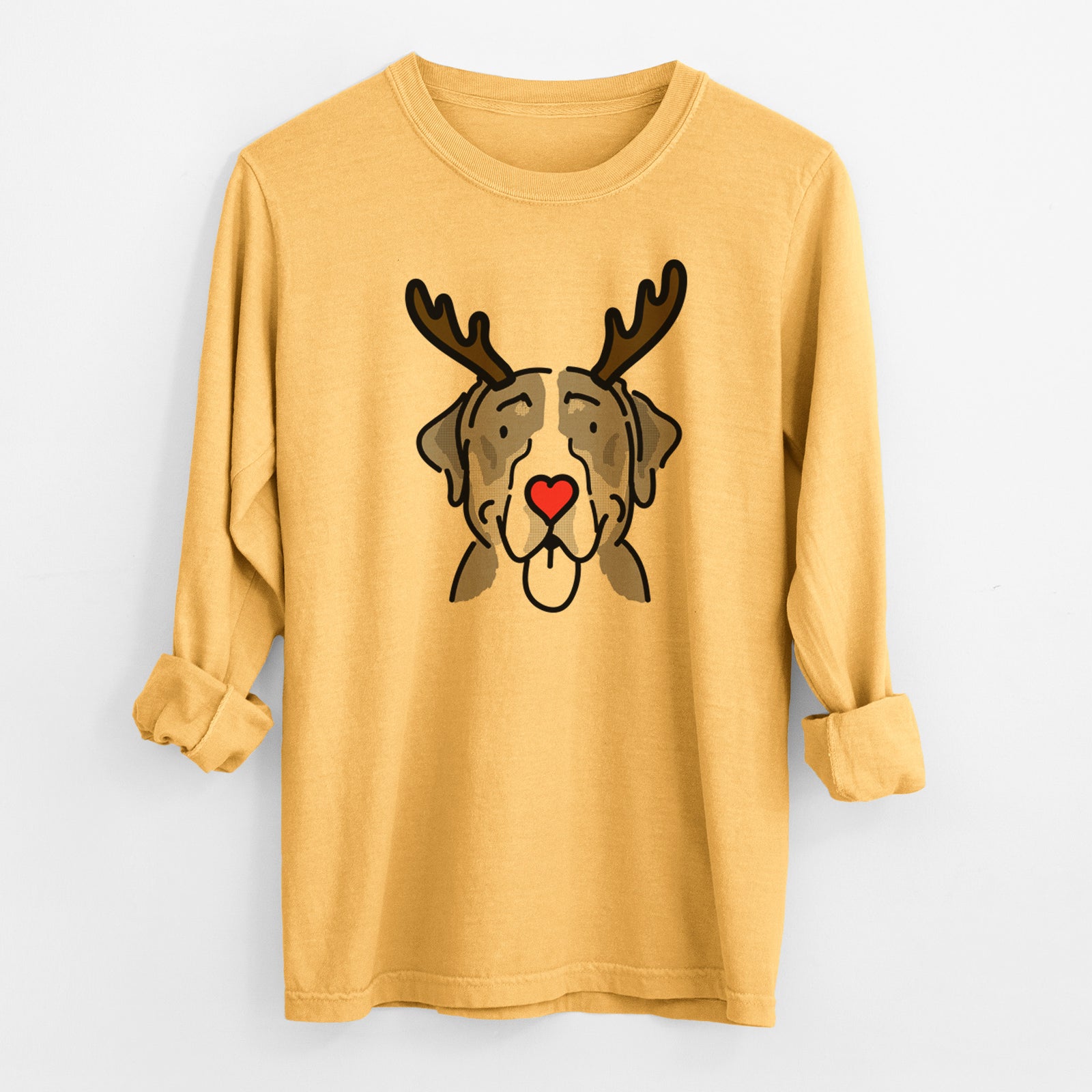 Red Nose Greater Swiss Mountain Dog - Moose - Heavyweight 100% Cotton Long Sleeve