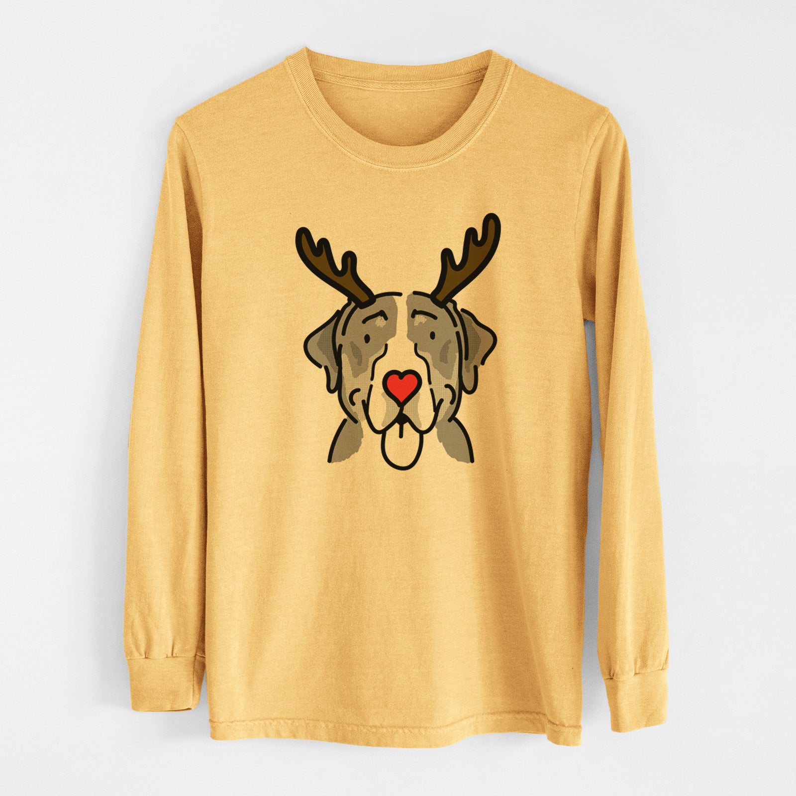 Red Nose Greater Swiss Mountain Dog - Moose - Heavyweight 100% Cotton Long Sleeve