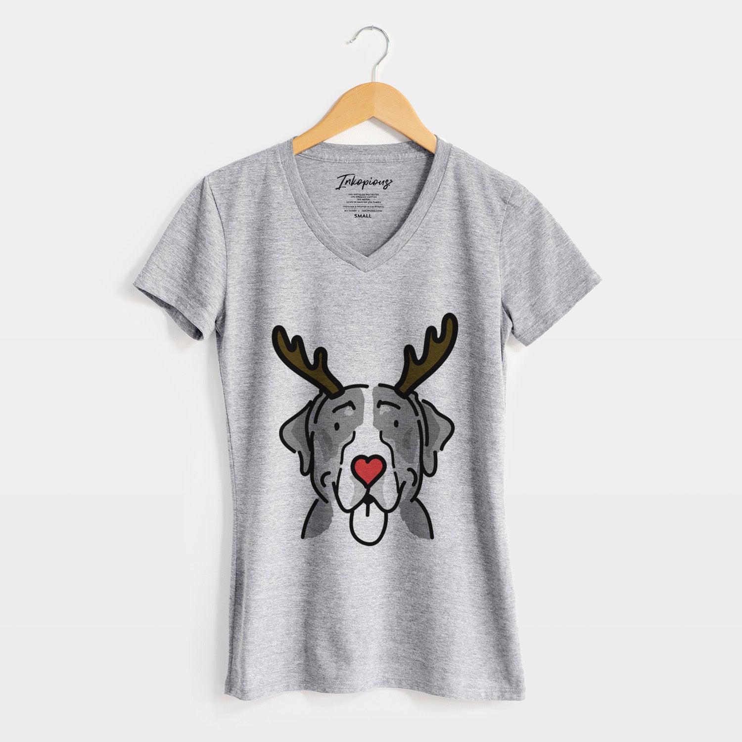 Red Nose Greater Swiss Mountain Dog - Moose - Women's Perfect V-neck Shirt