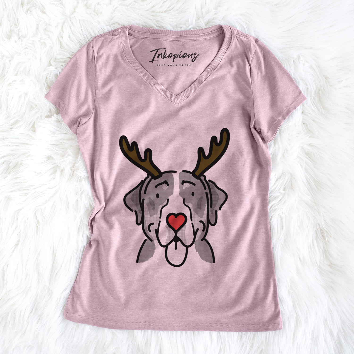 Red Nose Greater Swiss Mountain Dog - Moose - Women's Perfect V-neck Shirt