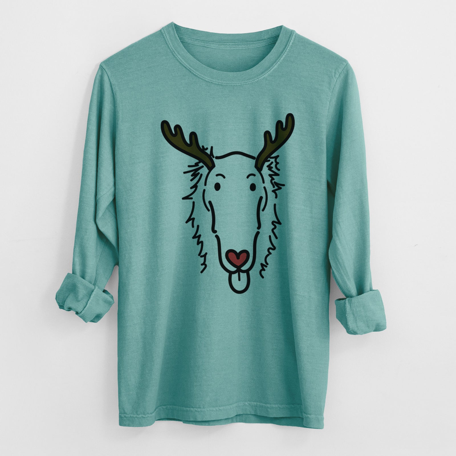 Red Nose Borzoi - Opal - Heavyweight 100% Cotton Long Sleeve