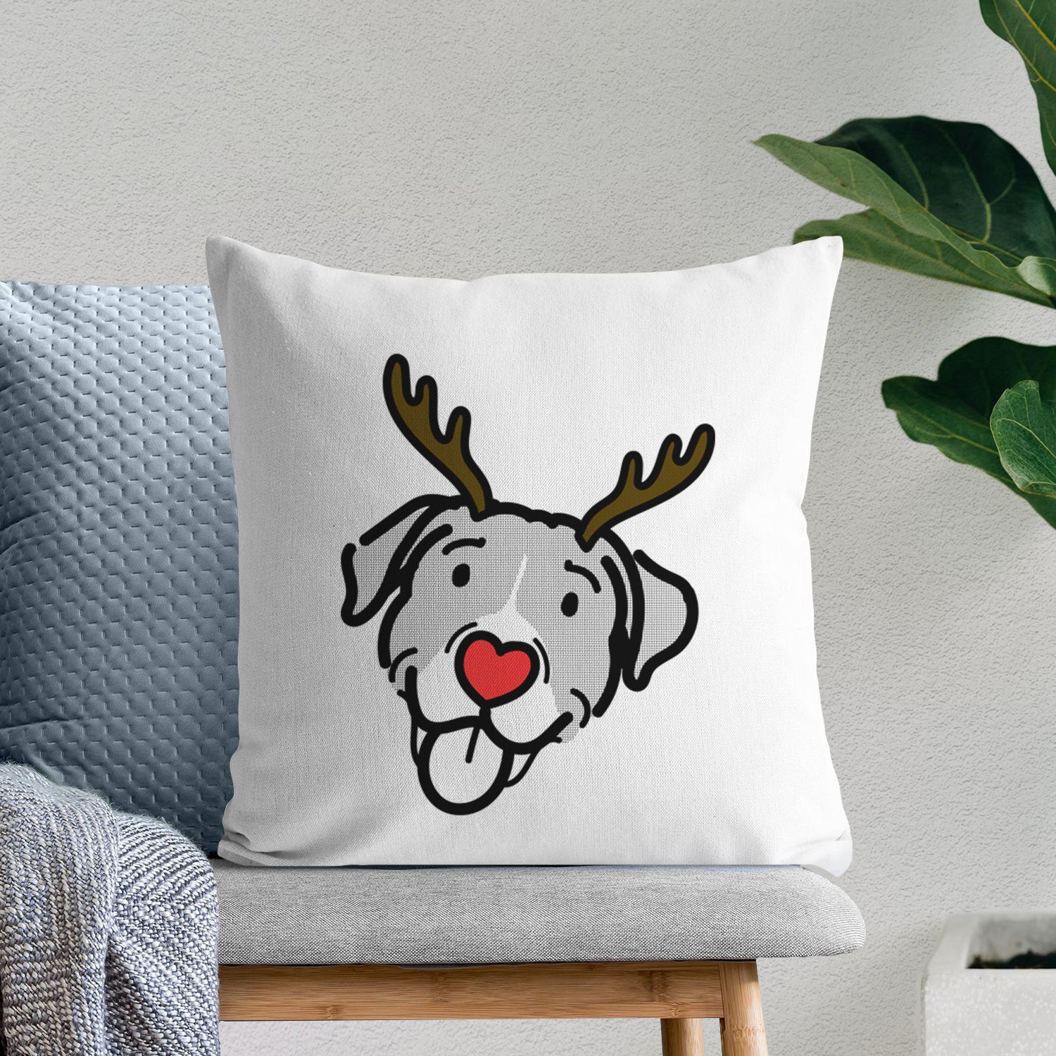 Love Always Pitbull Mix - Shadow - Throw Pillow Cover