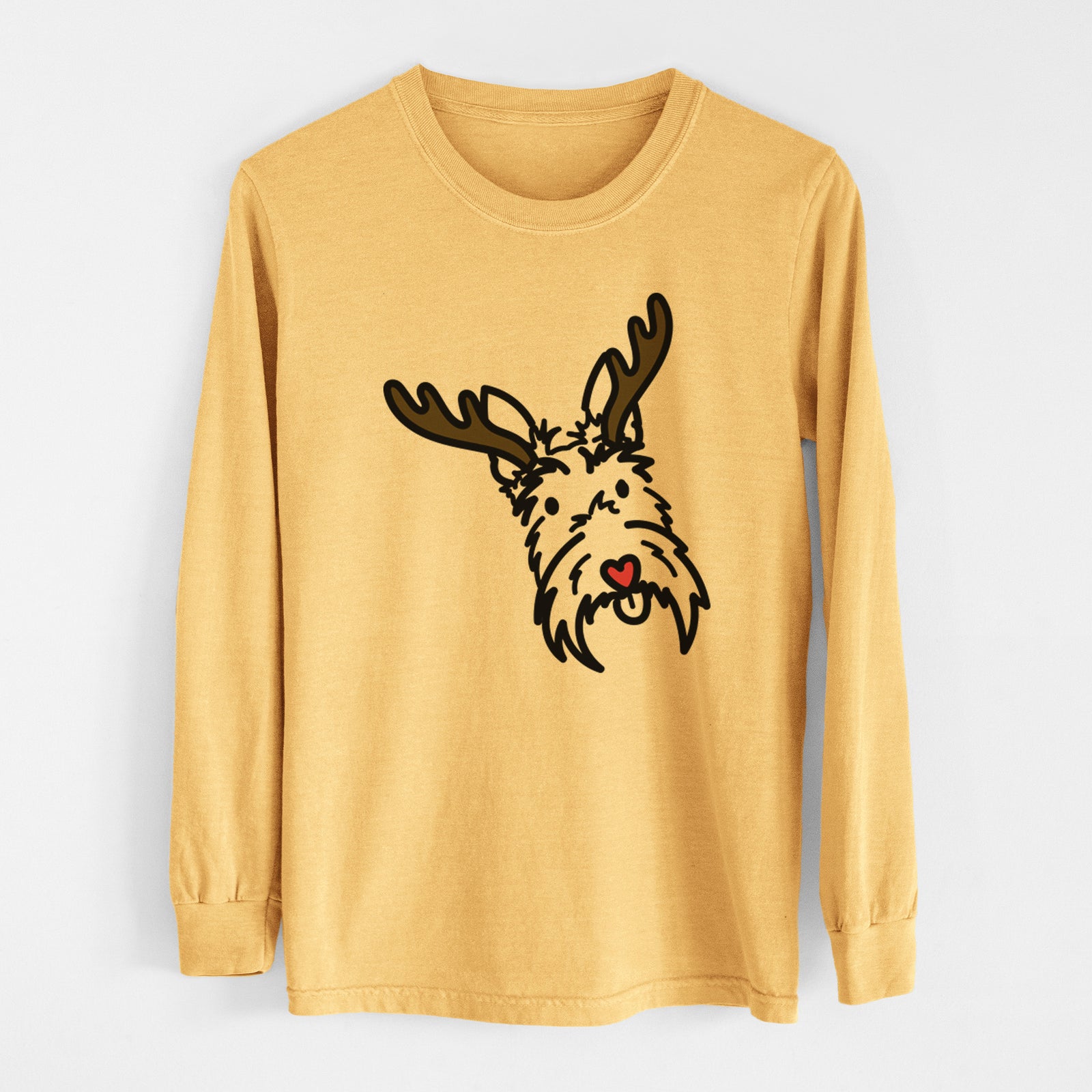 Red Nose Scottish Terrier - Thistle - Heavyweight 100% Cotton Long Sleeve