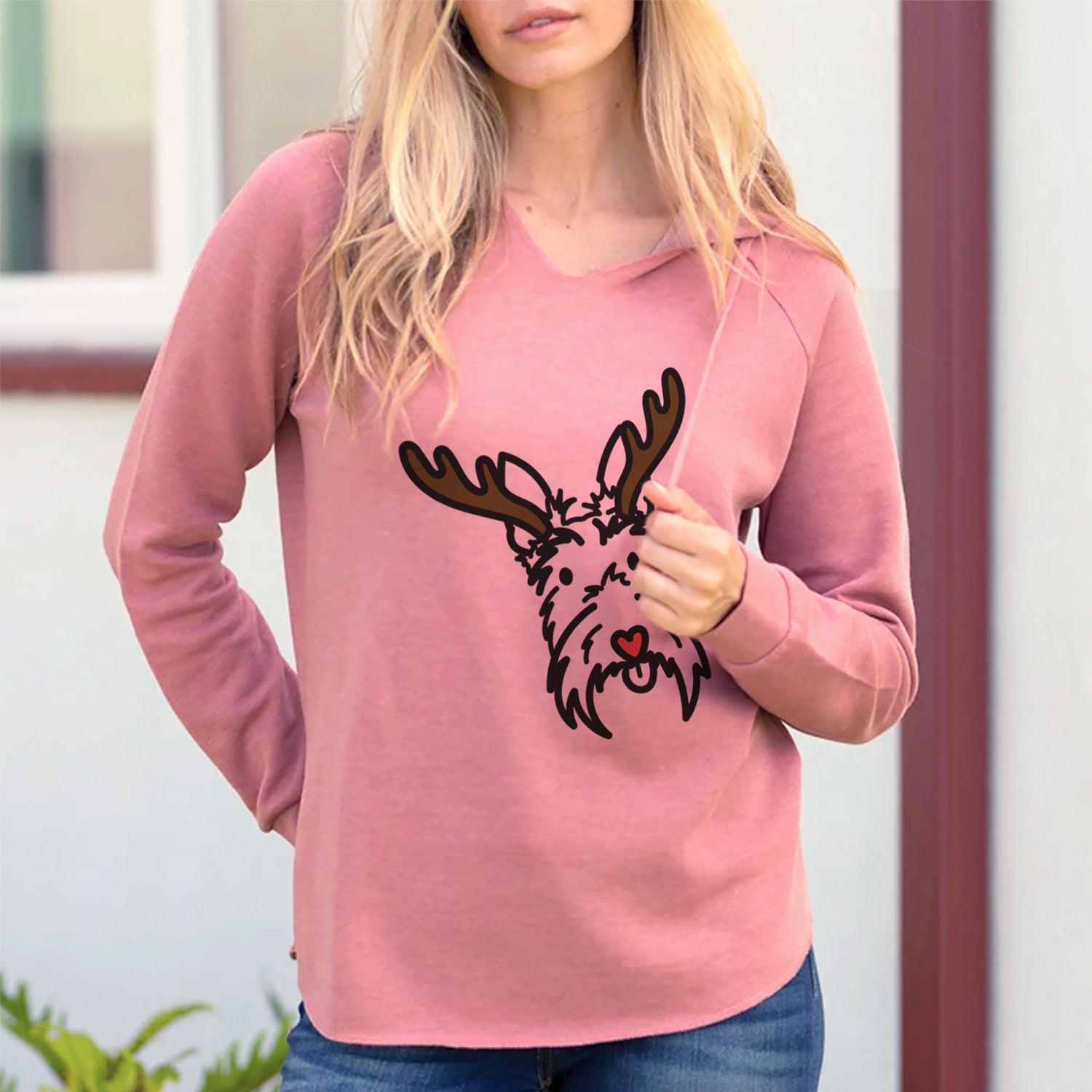 Red Nose Scottish Terrier - Thistle - Cali Wave Hooded Sweatshirt