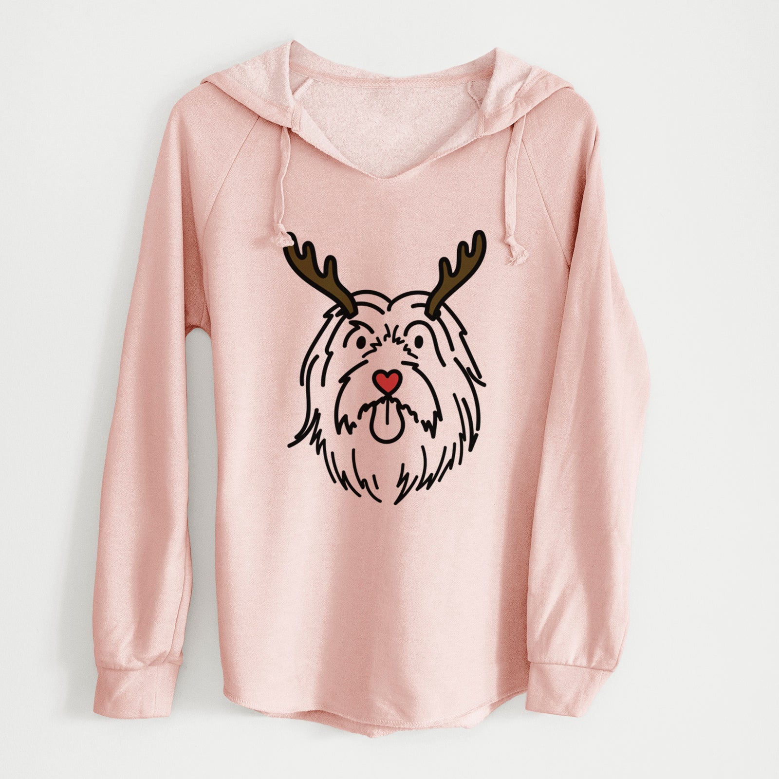 Red Nose Bearded Collie - Tucker - Cali Wave Hooded Sweatshirt