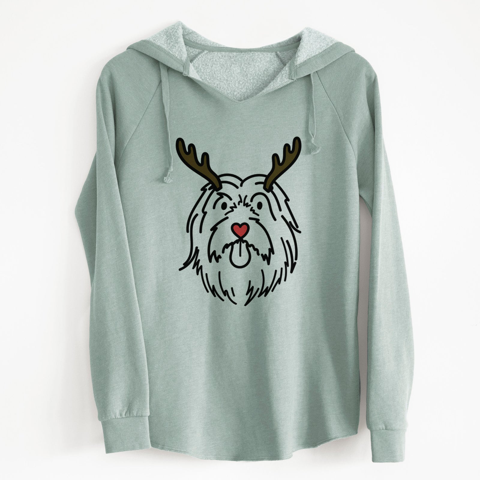 Red Nose Bearded Collie - Tucker - Cali Wave Hooded Sweatshirt