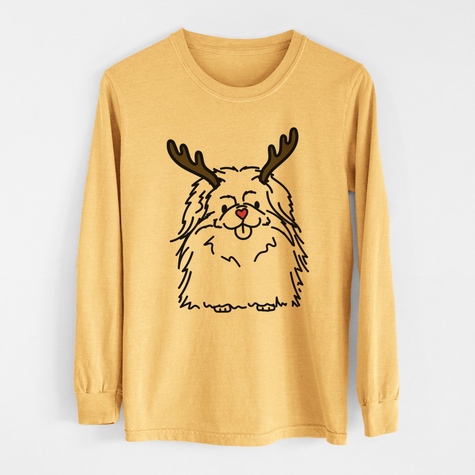 Red Nose Pekingese - Viv - Heavyweight 100% Cotton Long Sleeve