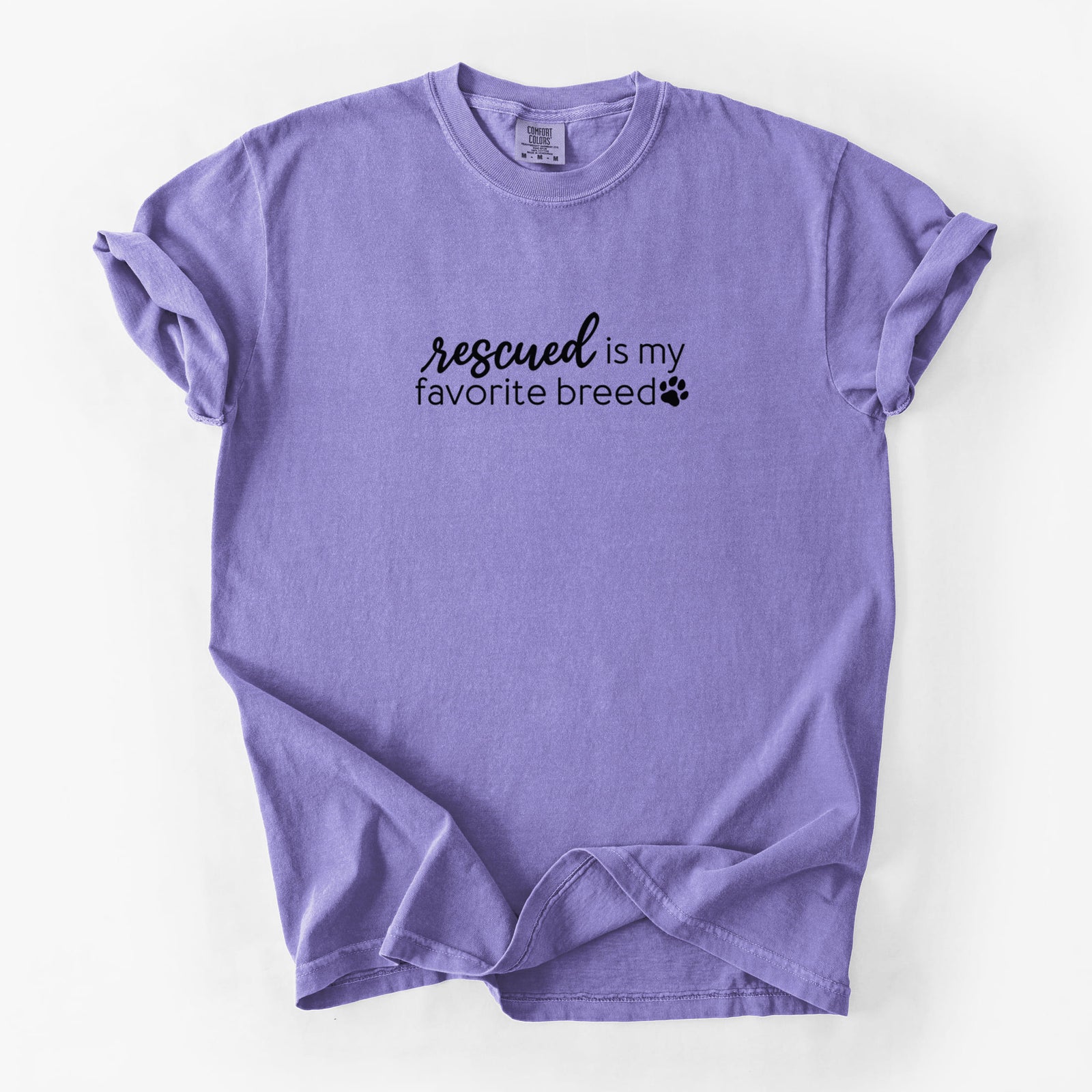Rescued is My Favorite Breed - Unisex Comfort Colors Garment-Dyed Heavyweight T-shirt in Violet