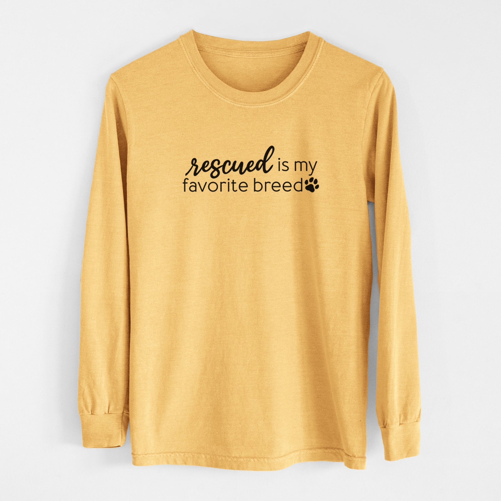 Rescued is My Favorite Breed - Men's Heavyweight 100% Cotton Long Sleeve