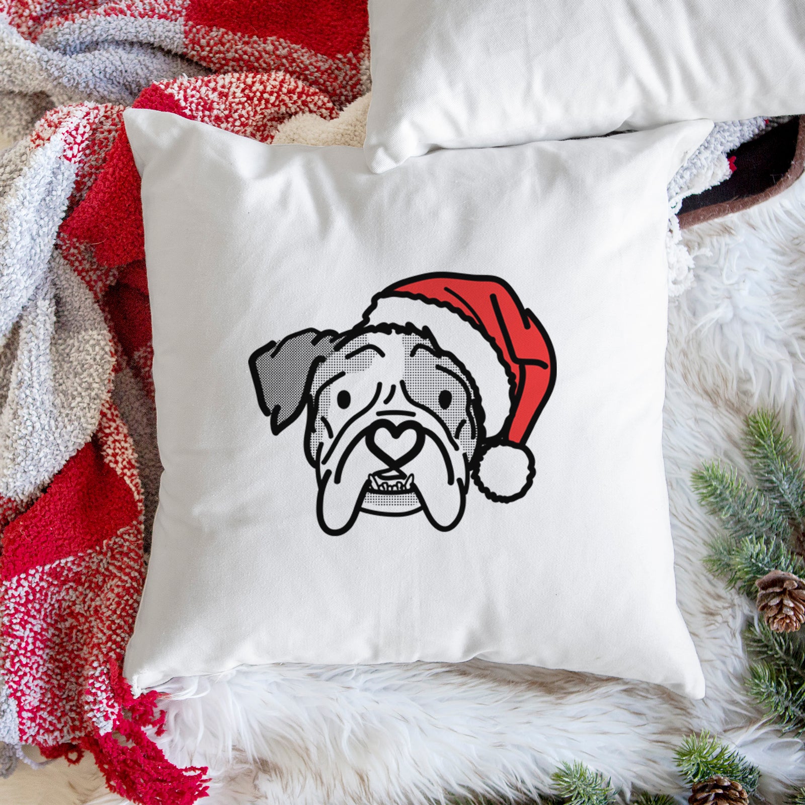 Love Always English Bulldog - Bailey - Throw Pillow Cover