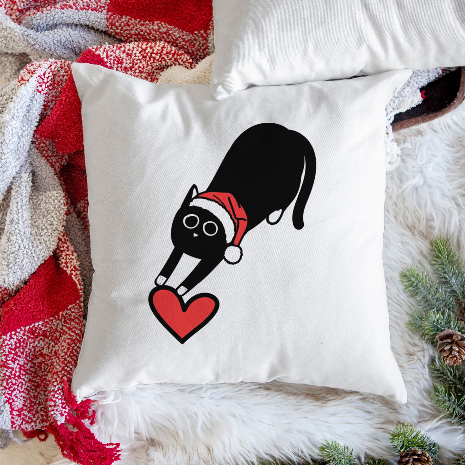 Love Always Black Cat - Bug - Throw Pillow Cover