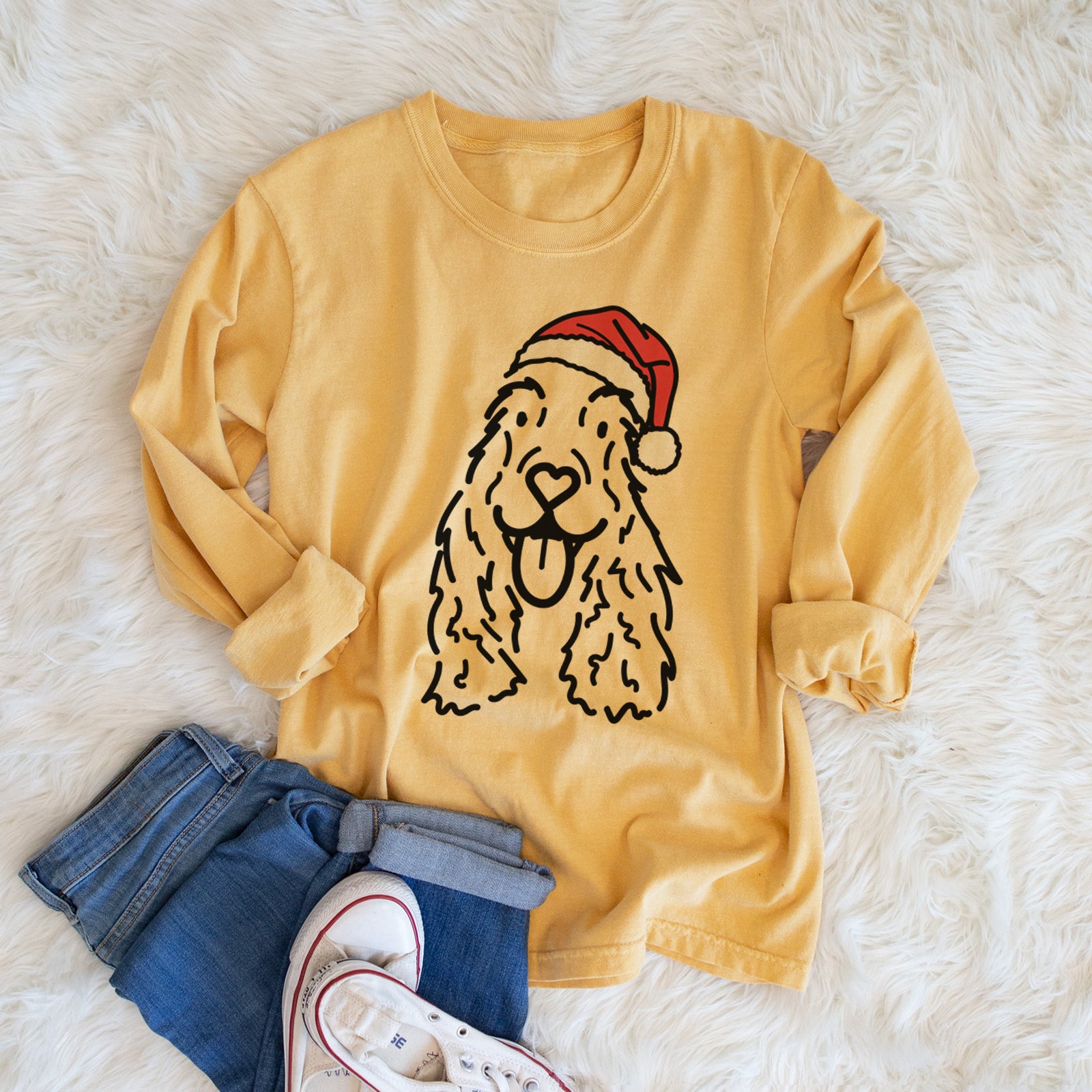 Jolly English Cocker Spaniel - Dolly - Heavyweight 100% Cotton Long Sleeve