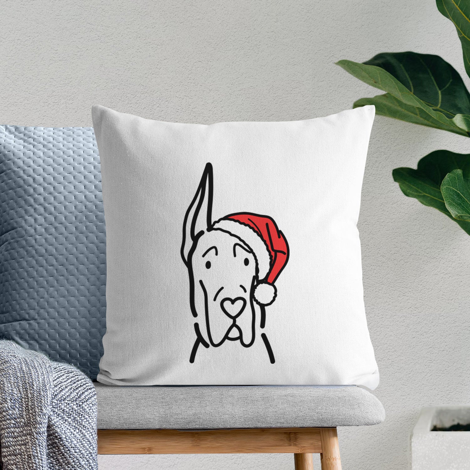 Love Always Great Dane with Cropped Ears - Throw Pillow Cover