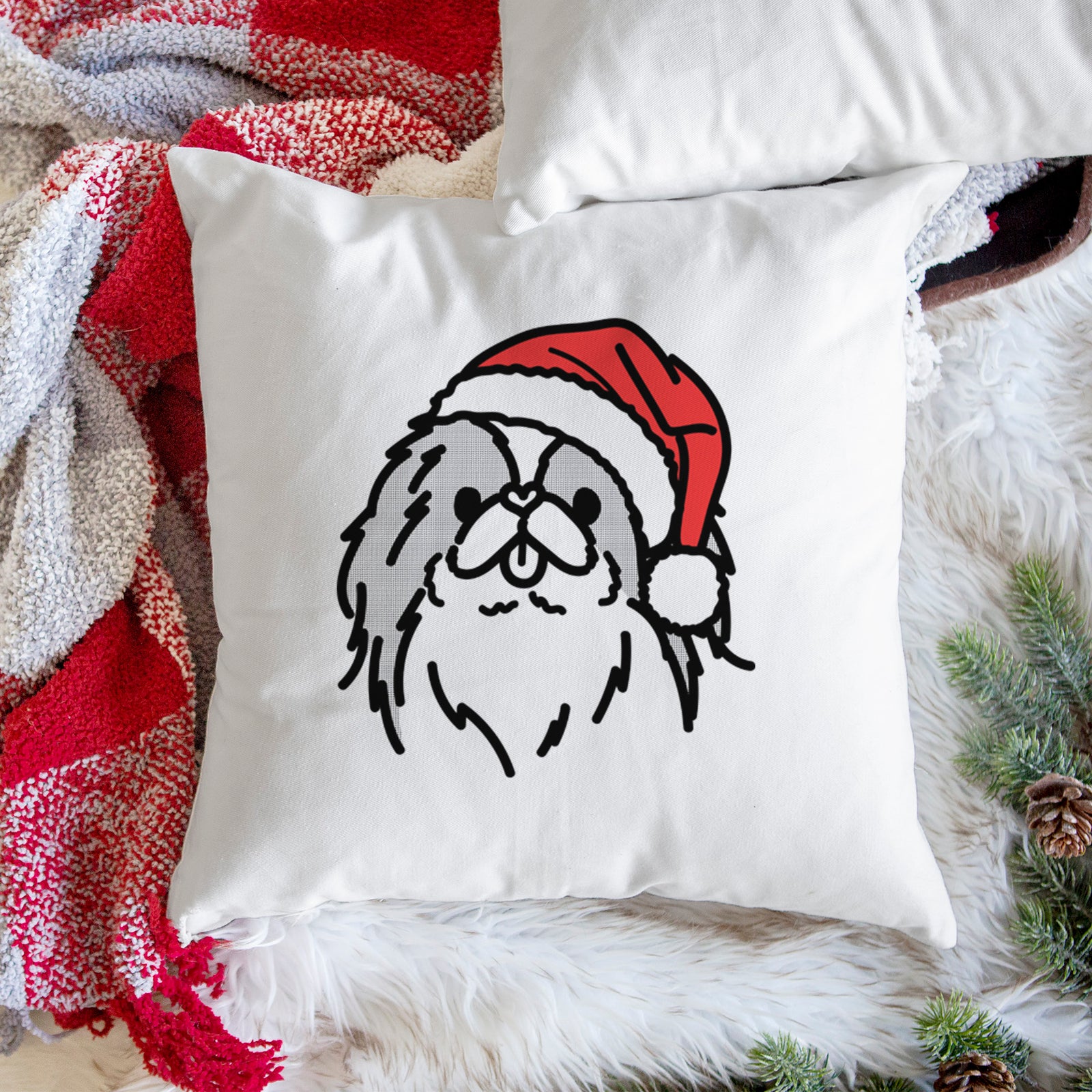 Love Always Japanese Chin - Macha - Throw Pillow Cover