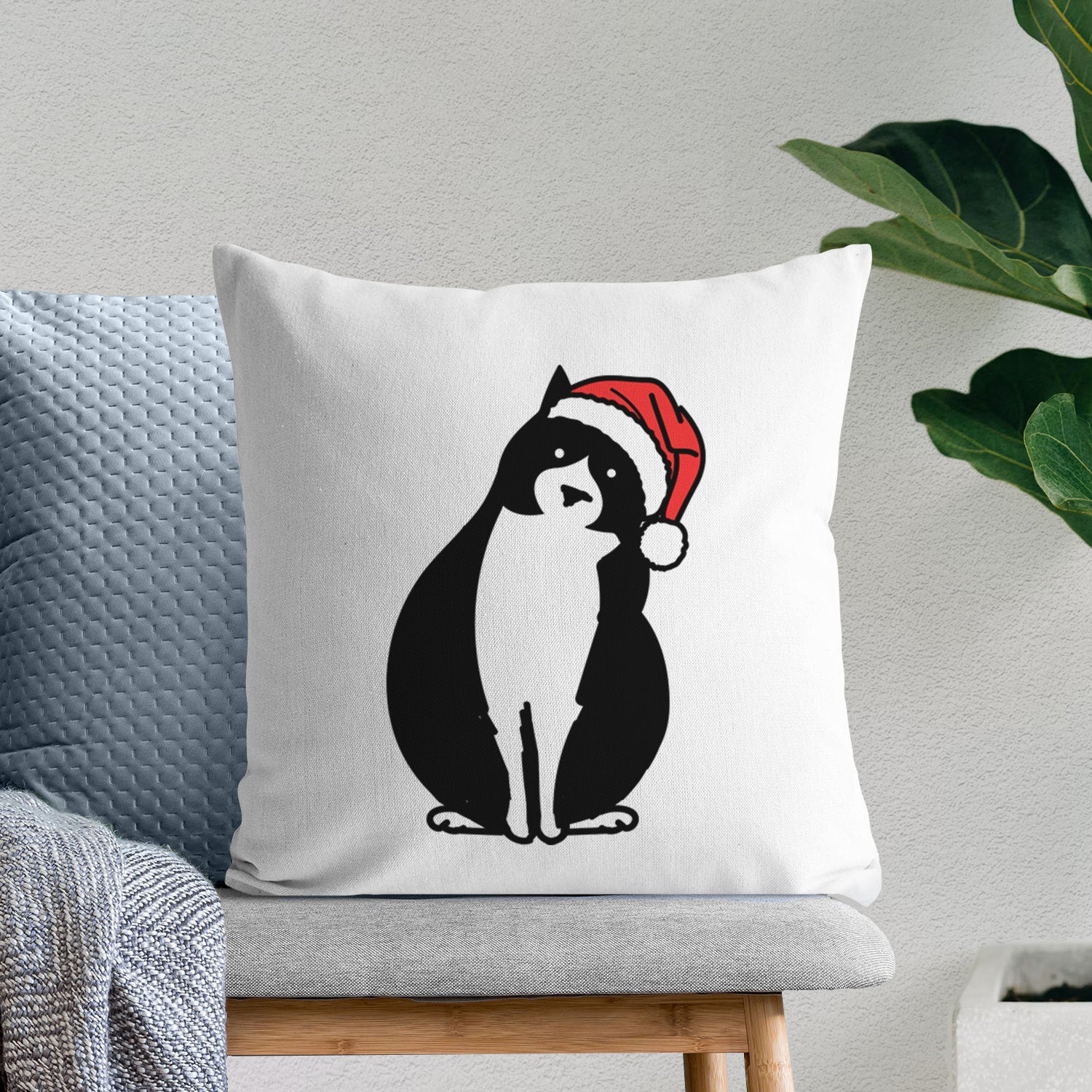 Love Always Tuxedo Cat - Oliver - Throw Pillow Cover