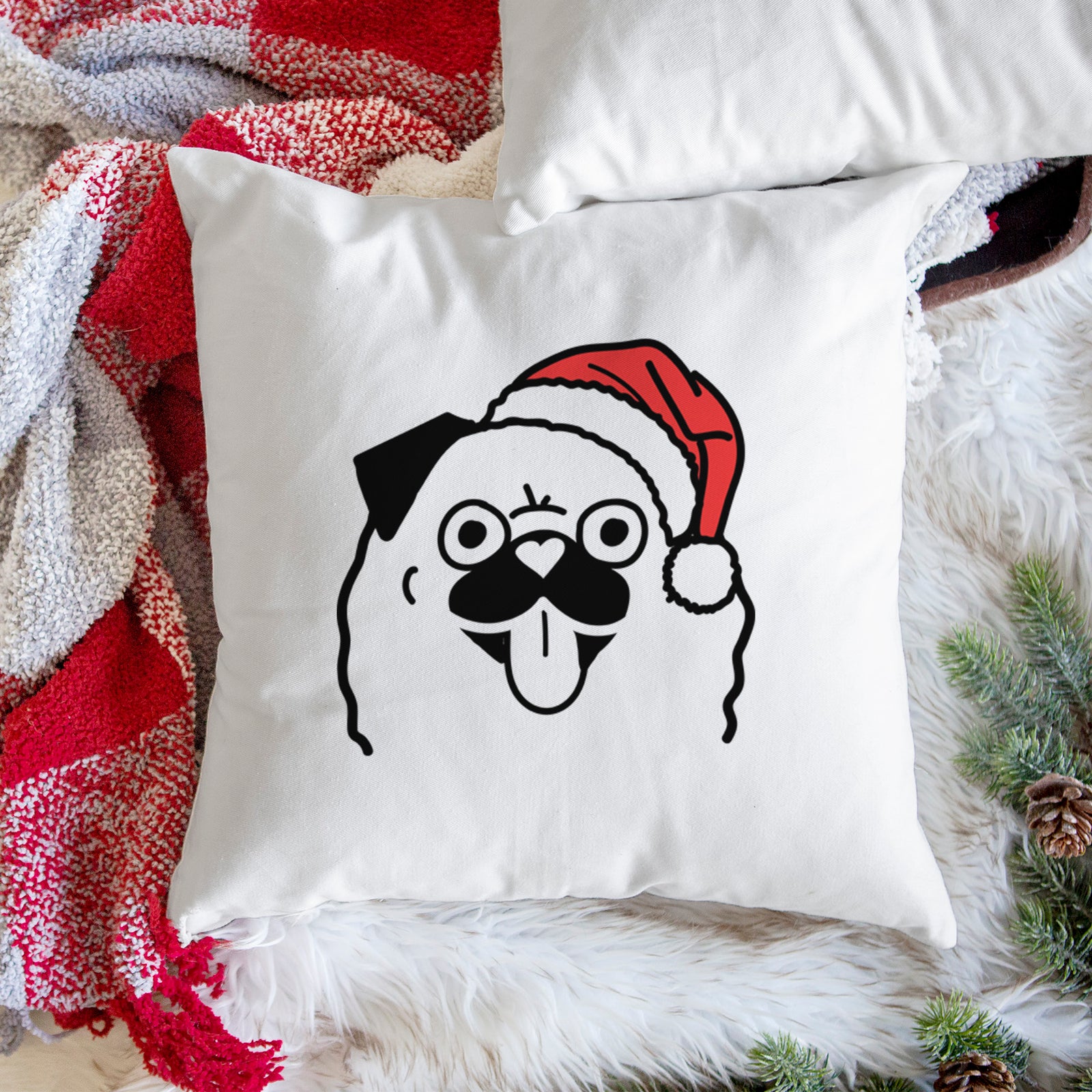 Love Always Pug - Throw Pillow Cover