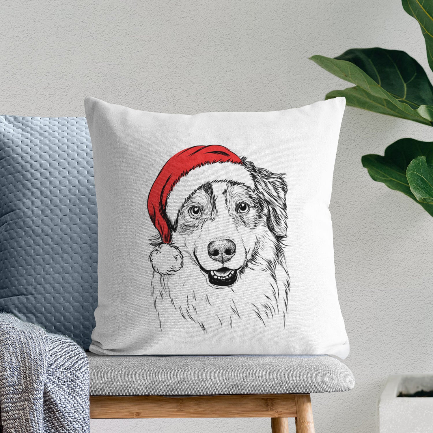 Aonghus the Australian Shepherd - Throw Pillow Cover