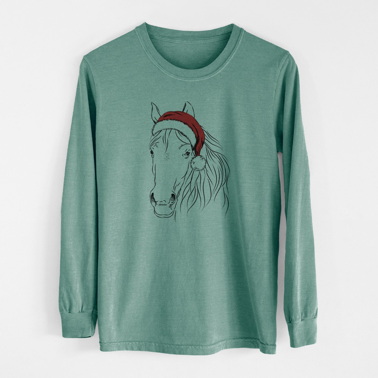 Santa Aria the Horse - Men's Heavyweight 100% Cotton Long Sleeve