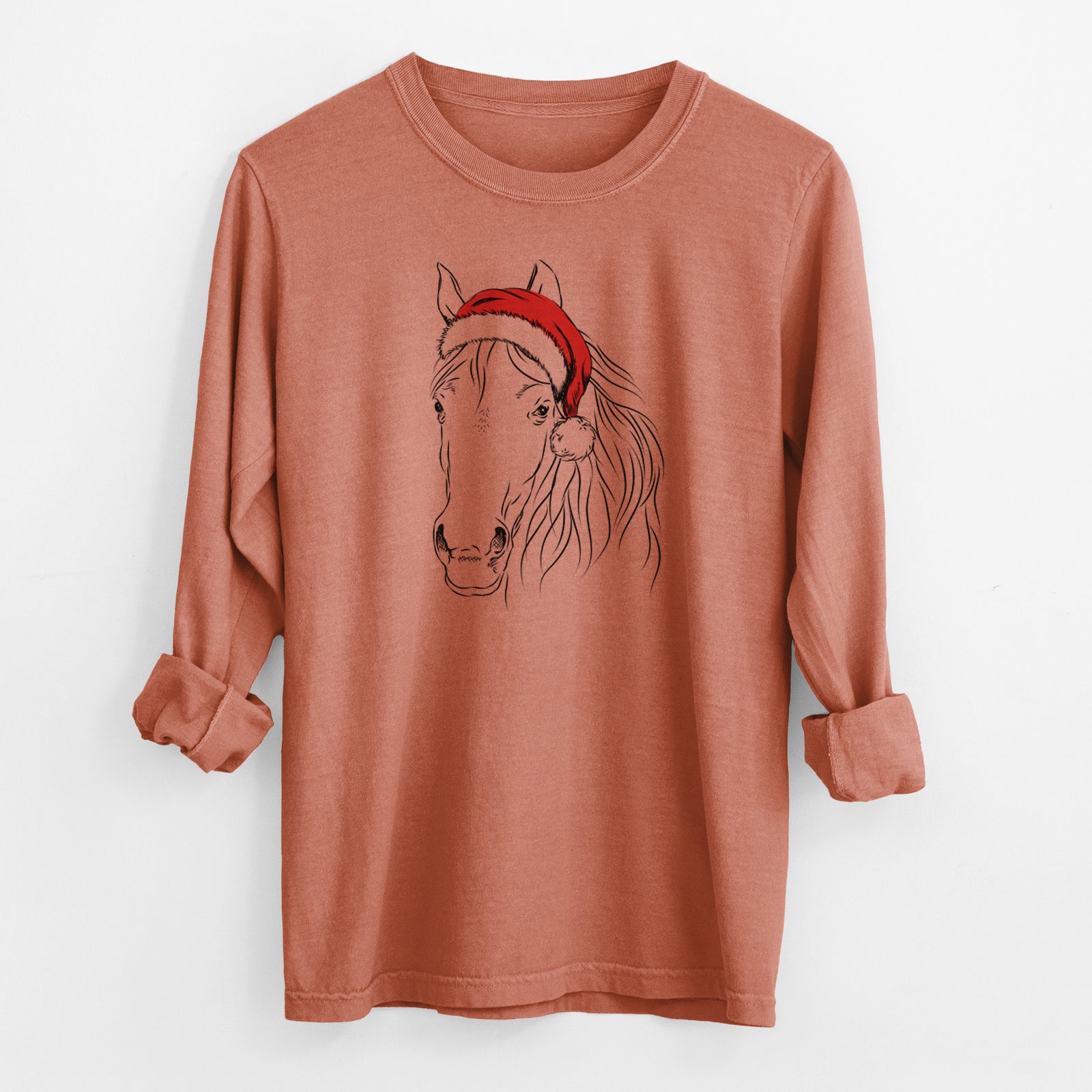 Santa Aria the Horse - Men's Heavyweight 100% Cotton Long Sleeve