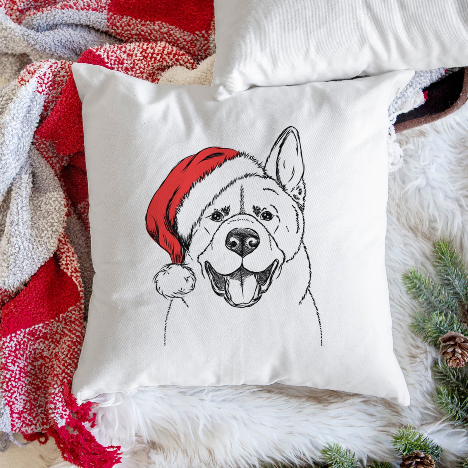 Baku the Akita - Throw Pillow Cover