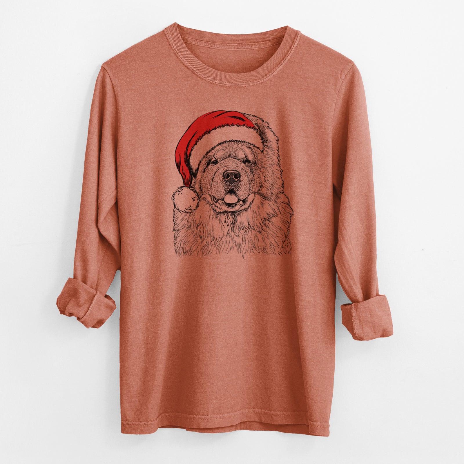 Santa Baloo the Chow Chow - Men's Heavyweight 100% Cotton Long Sleeve