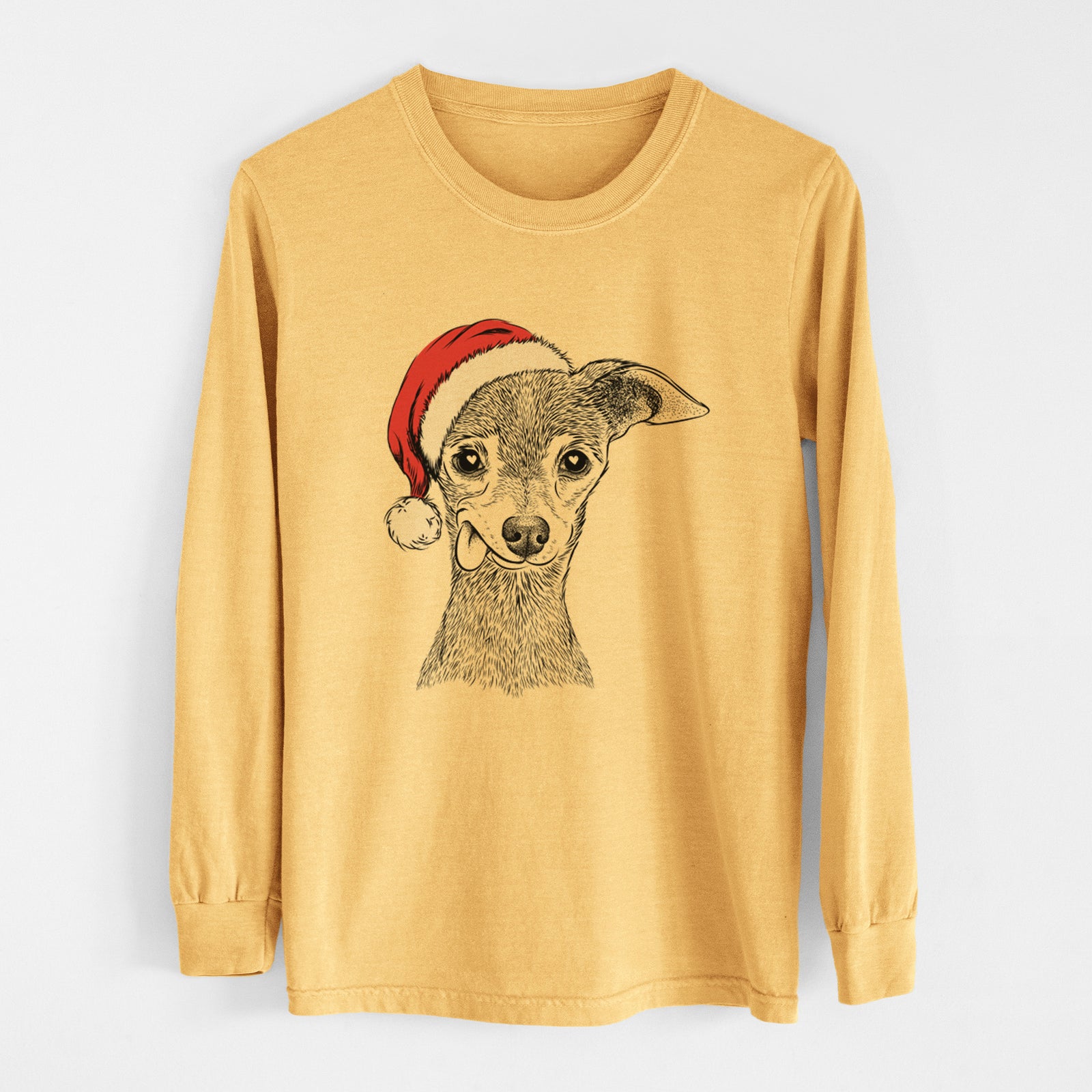 Santa Bebe the Chihuahua - Heavyweight 100% Cotton Long Sleeve