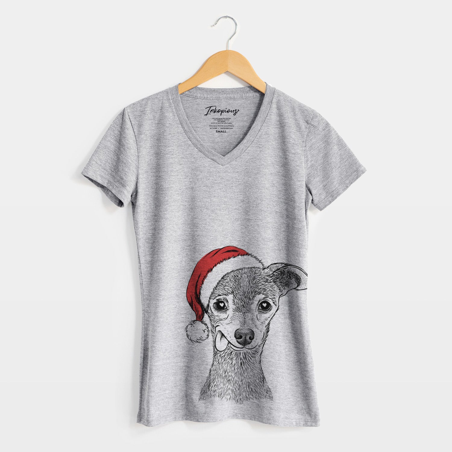 Santa Bebe the Chihuahua - Women's Perfect V-neck Shirt