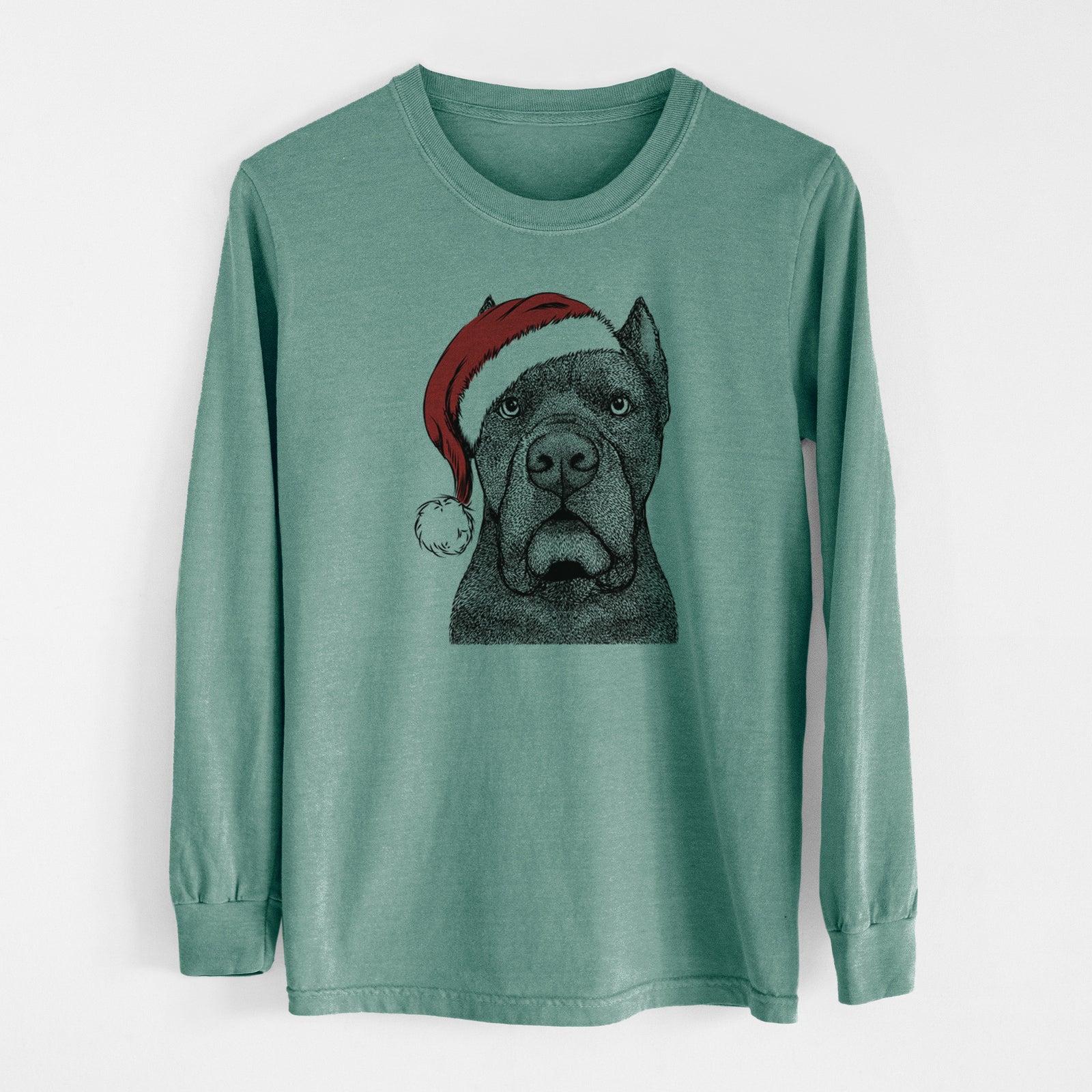 Santa Bruno the Cane Corso - Men's Heavyweight 100% Cotton Long Sleeve