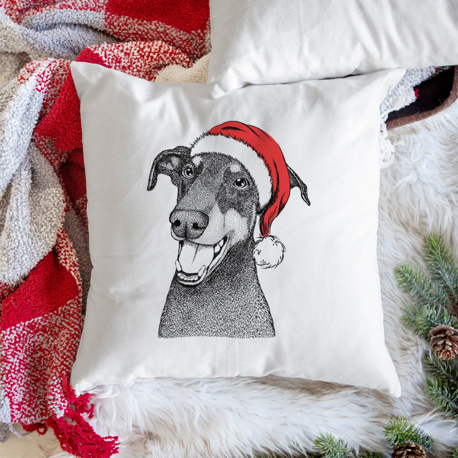 Bunnie the Doberman Pinscher - Throw Pillow Cover