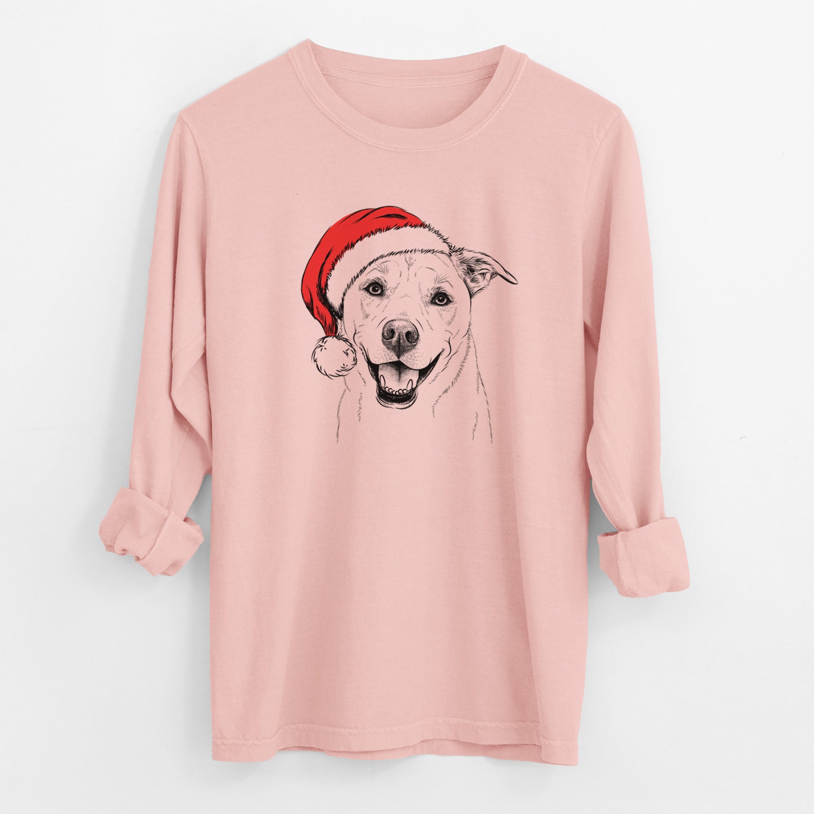 Santa Carl the Mixed Breed - Men's Heavyweight 100% Cotton Long Sleeve