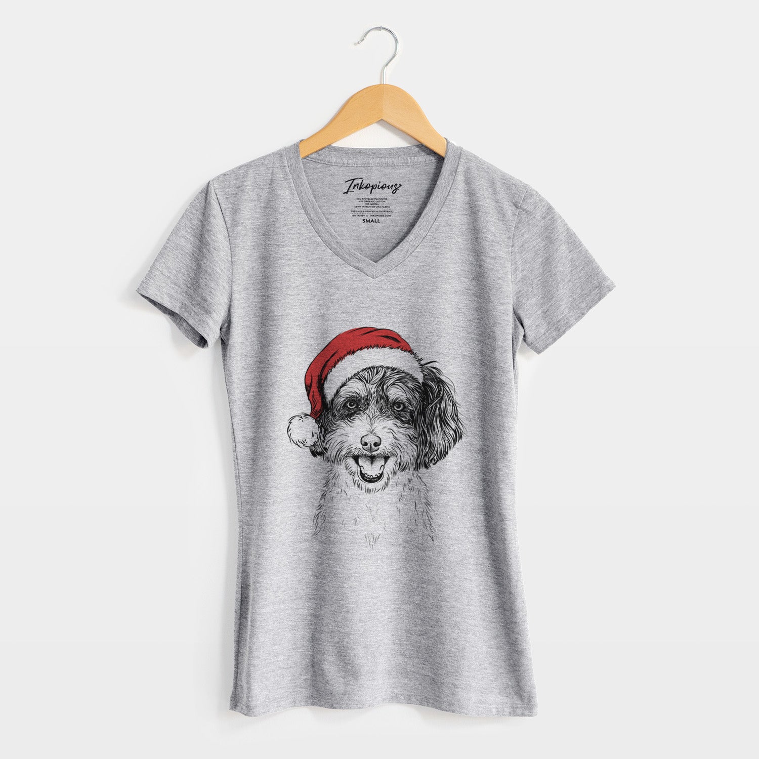 Santa Carlos the Cavapoo - Women's Perfect V-neck Shirt