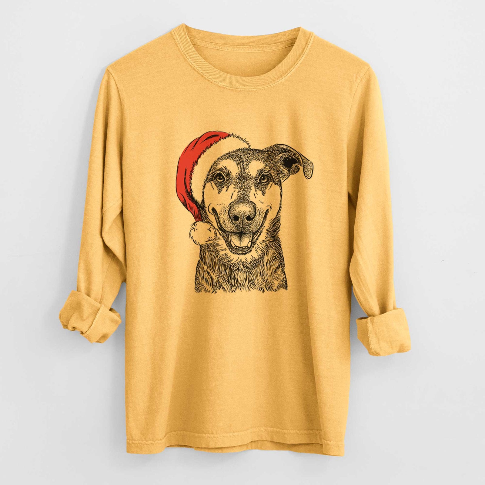 Santa Case the Mixed Breed - Men's Heavyweight 100% Cotton Long Sleeve