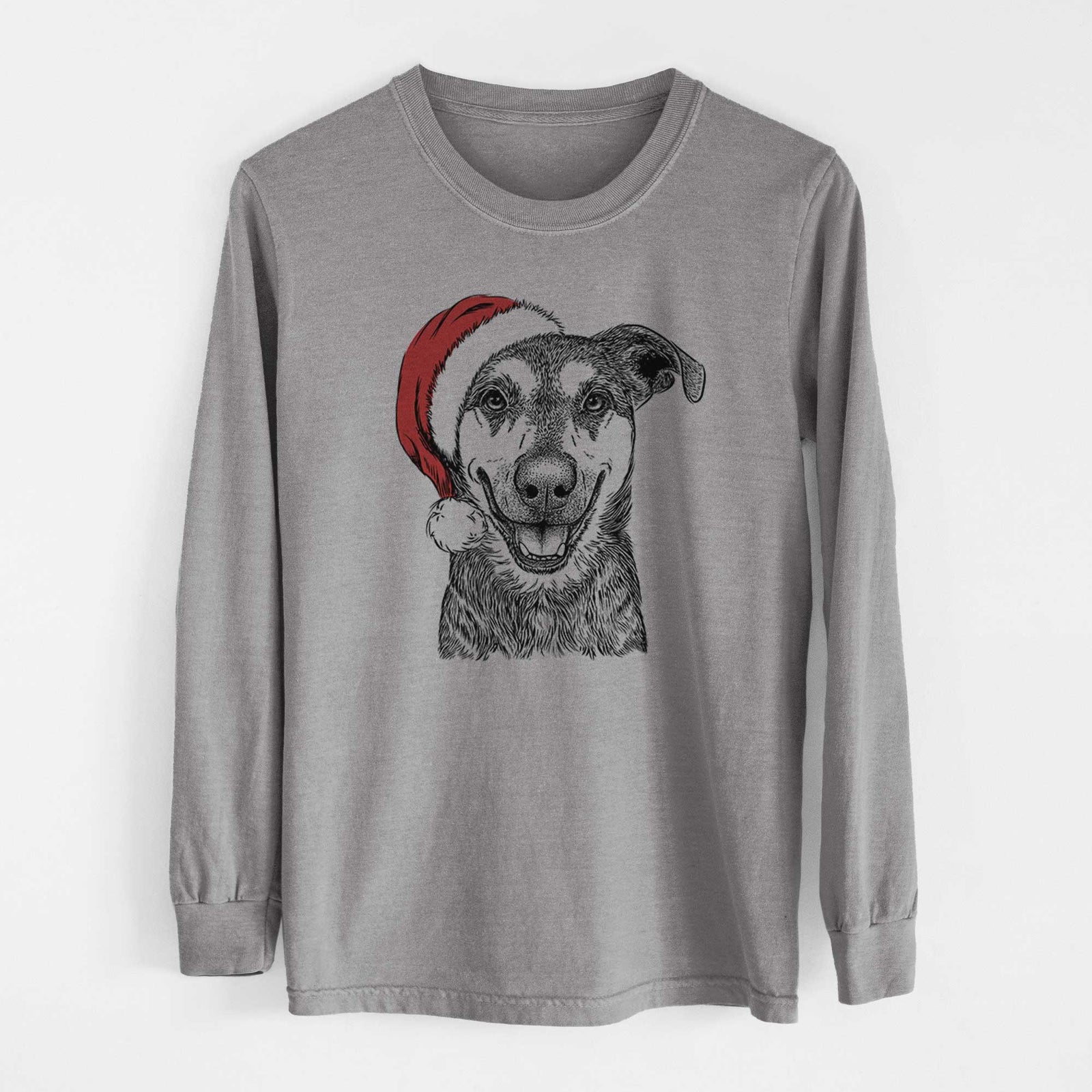 Santa Case the Mixed Breed - Men's Heavyweight 100% Cotton Long Sleeve
