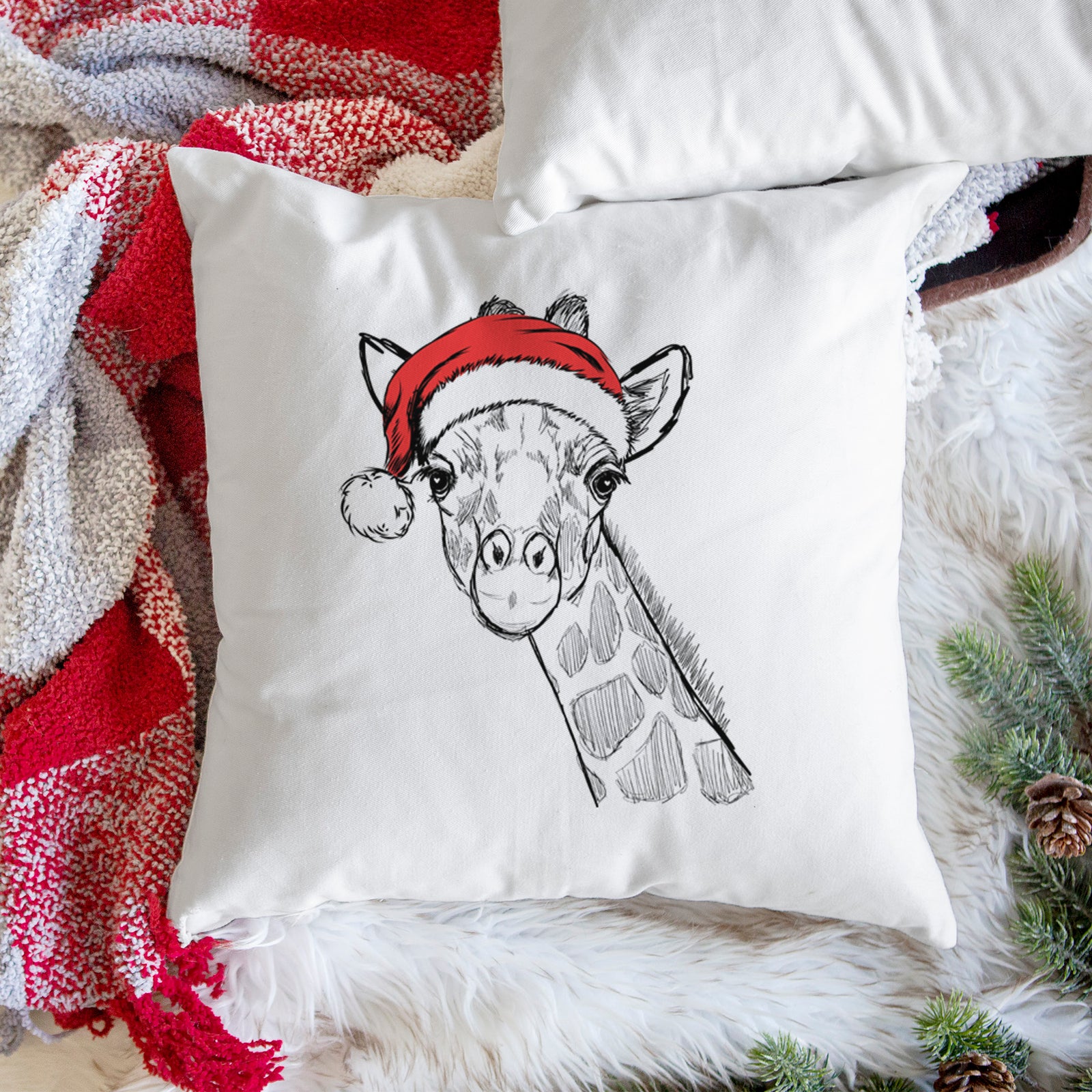 Cedrick the Giraffe - Throw Pillow Cover