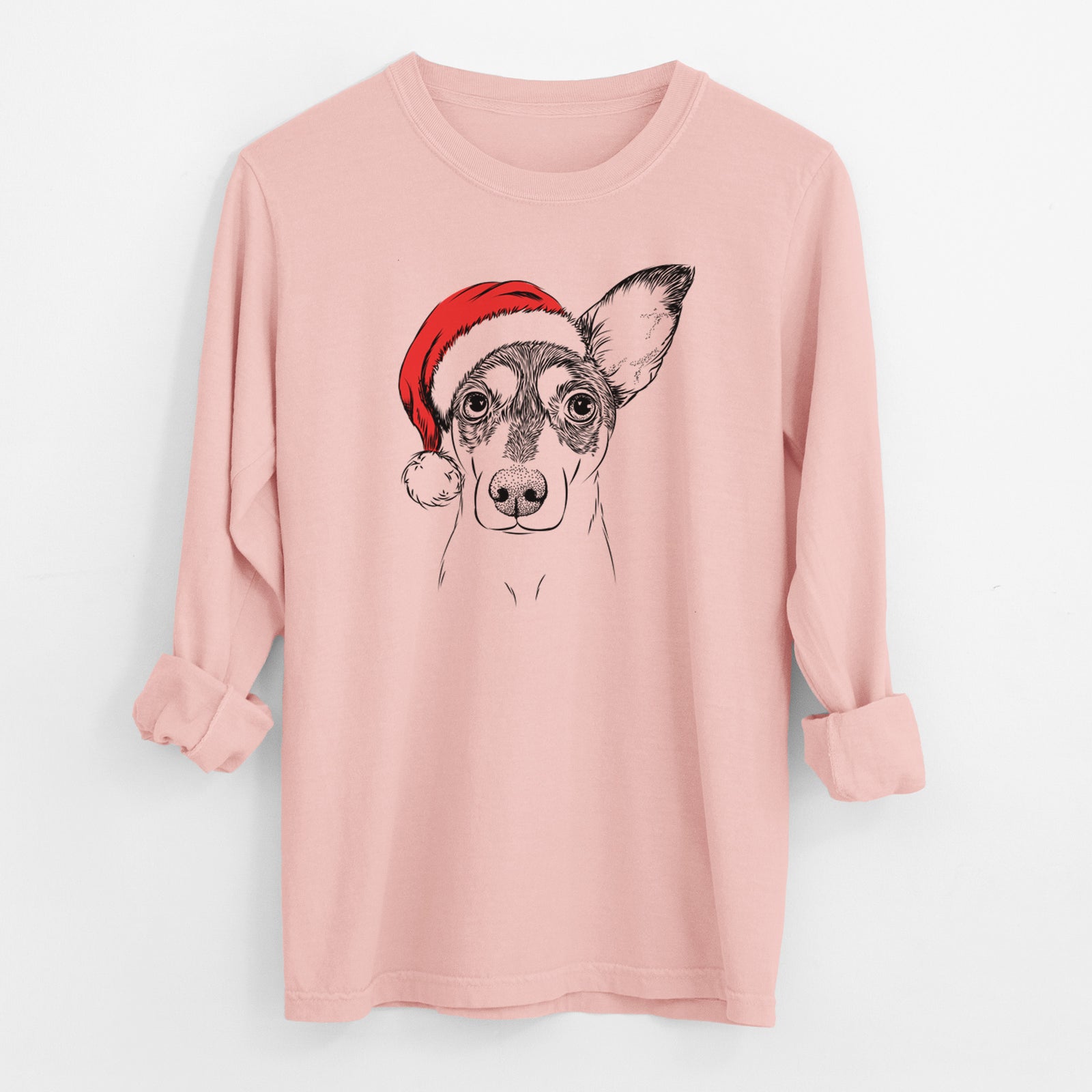 Santa Chloe the Doxie Mix - Men's Heavyweight 100% Cotton Long Sleeve