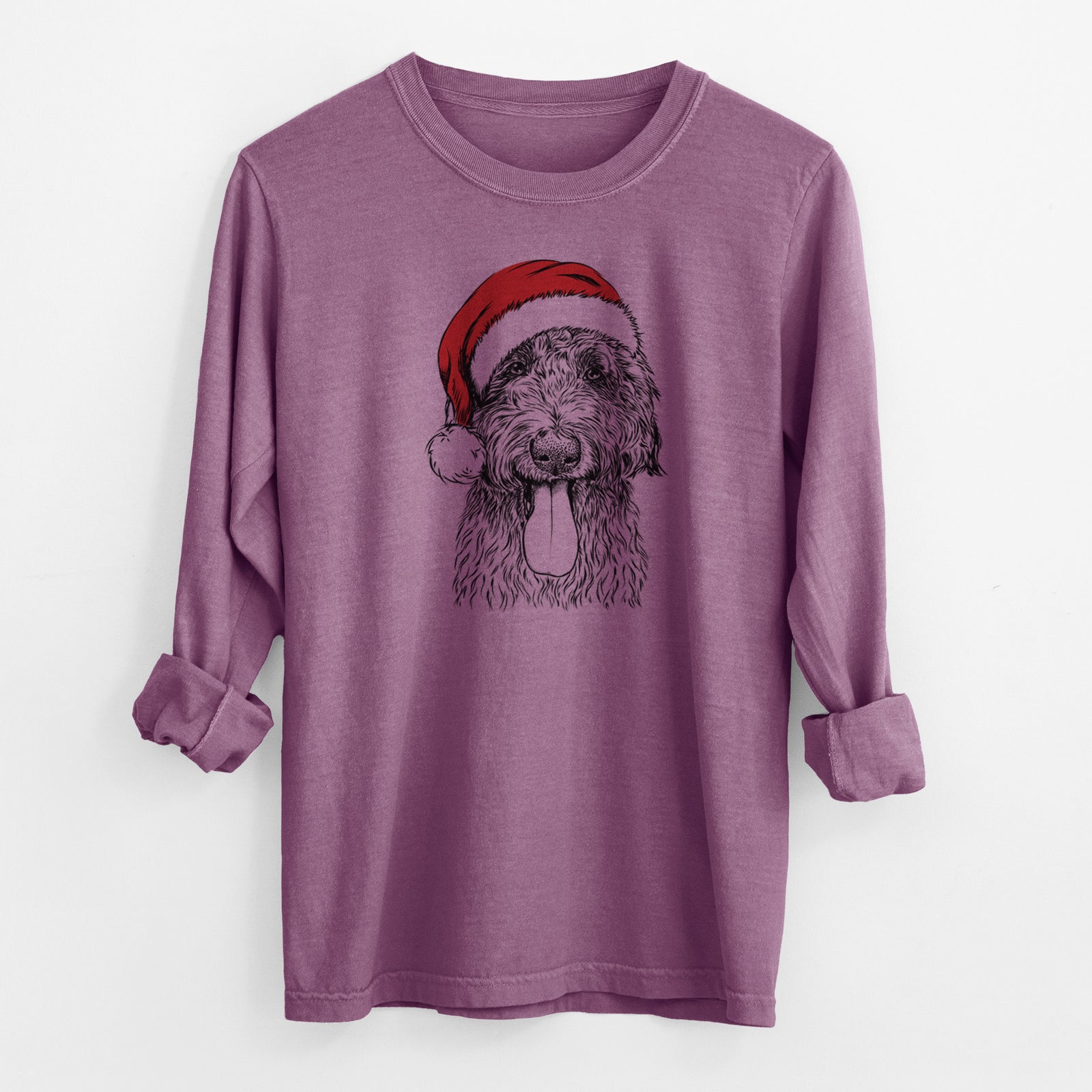 Santa CiCi Paulk the Aussiedoodle - Men's Heavyweight 100% Cotton Long Sleeve