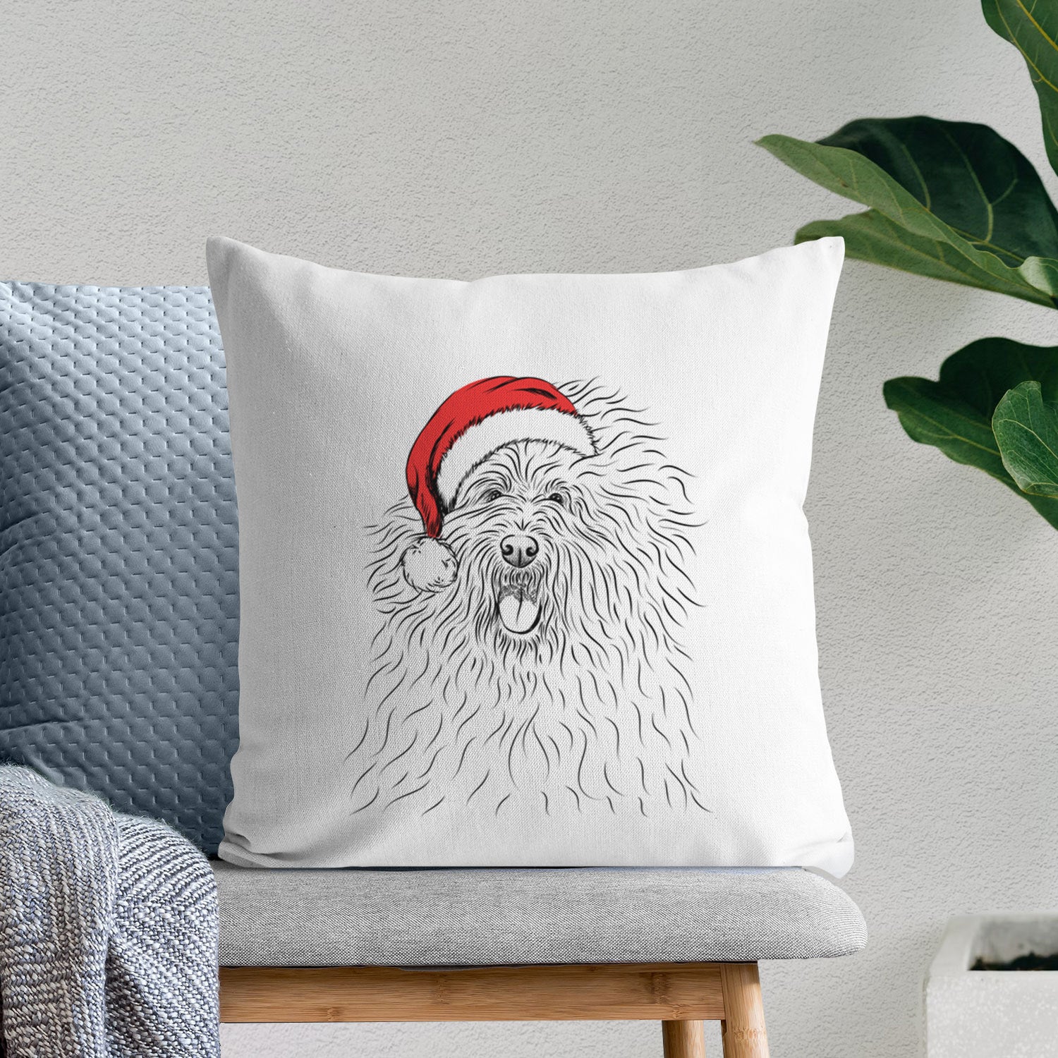 Cozie the Old English Sheepdog - Throw Pillow Cover