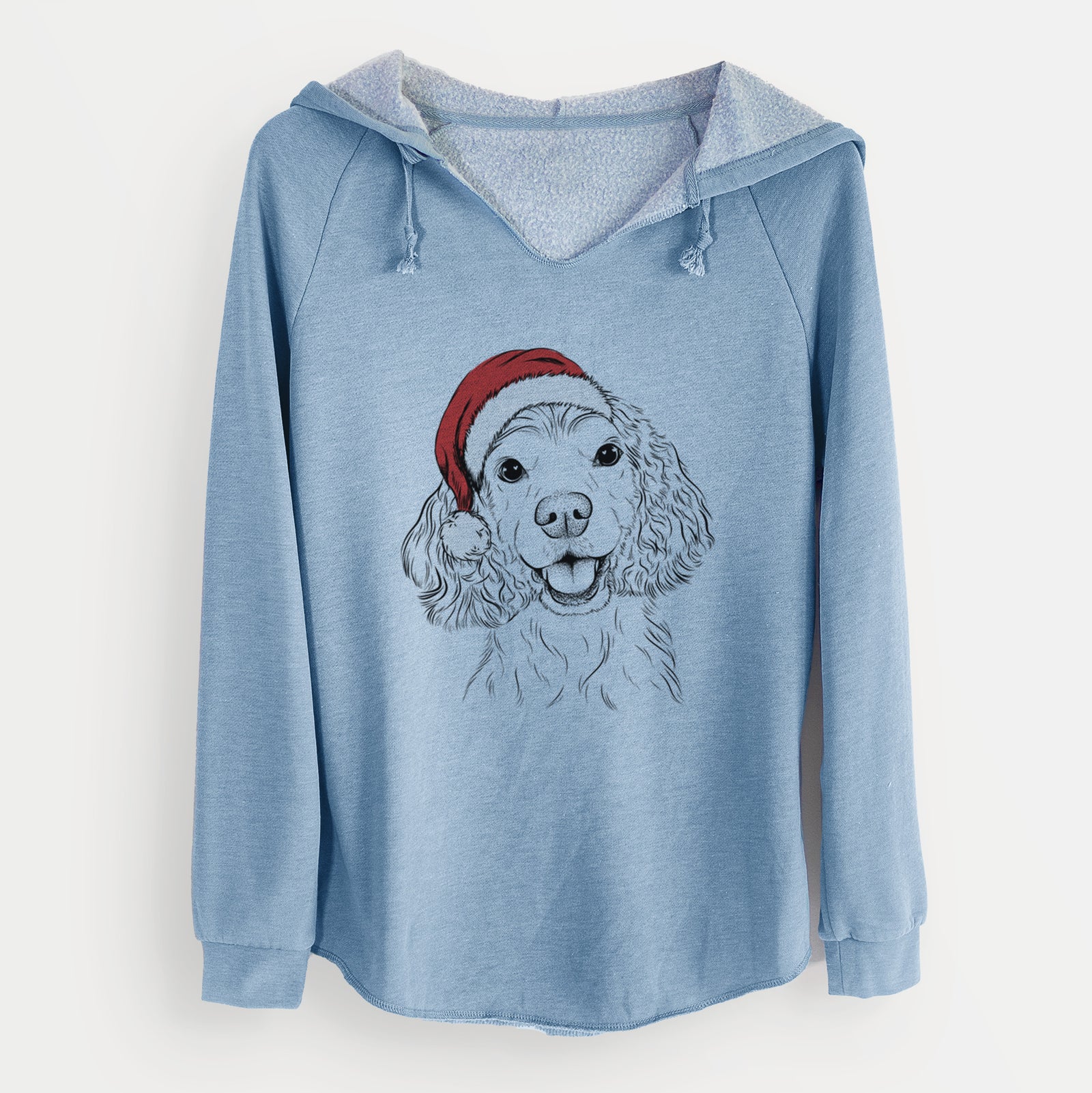 Santa Cricket the American Cocker Spaniel - Cali Wave Hooded Sweatshirt