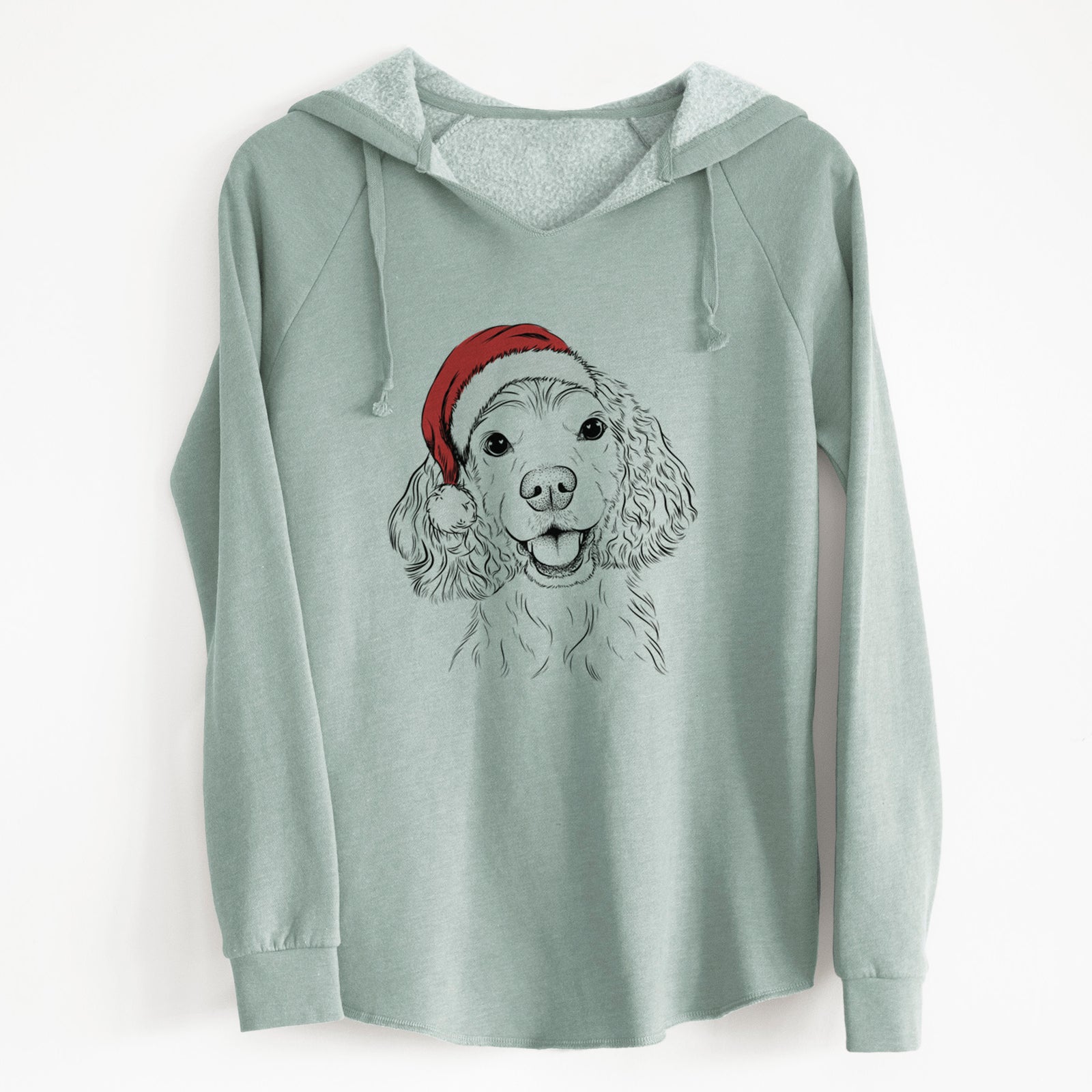 Santa Cricket the American Cocker Spaniel - Cali Wave Hooded Sweatshirt