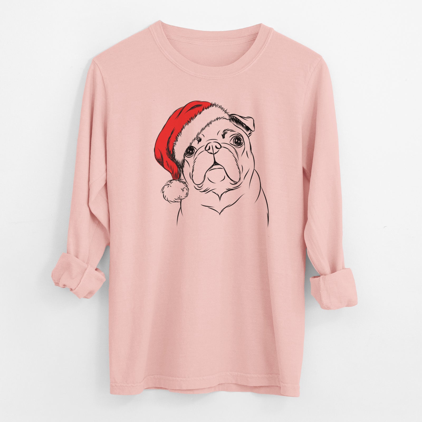 Santa Darling Chloe the Pug - Men's Heavyweight 100% Cotton Long Sleeve