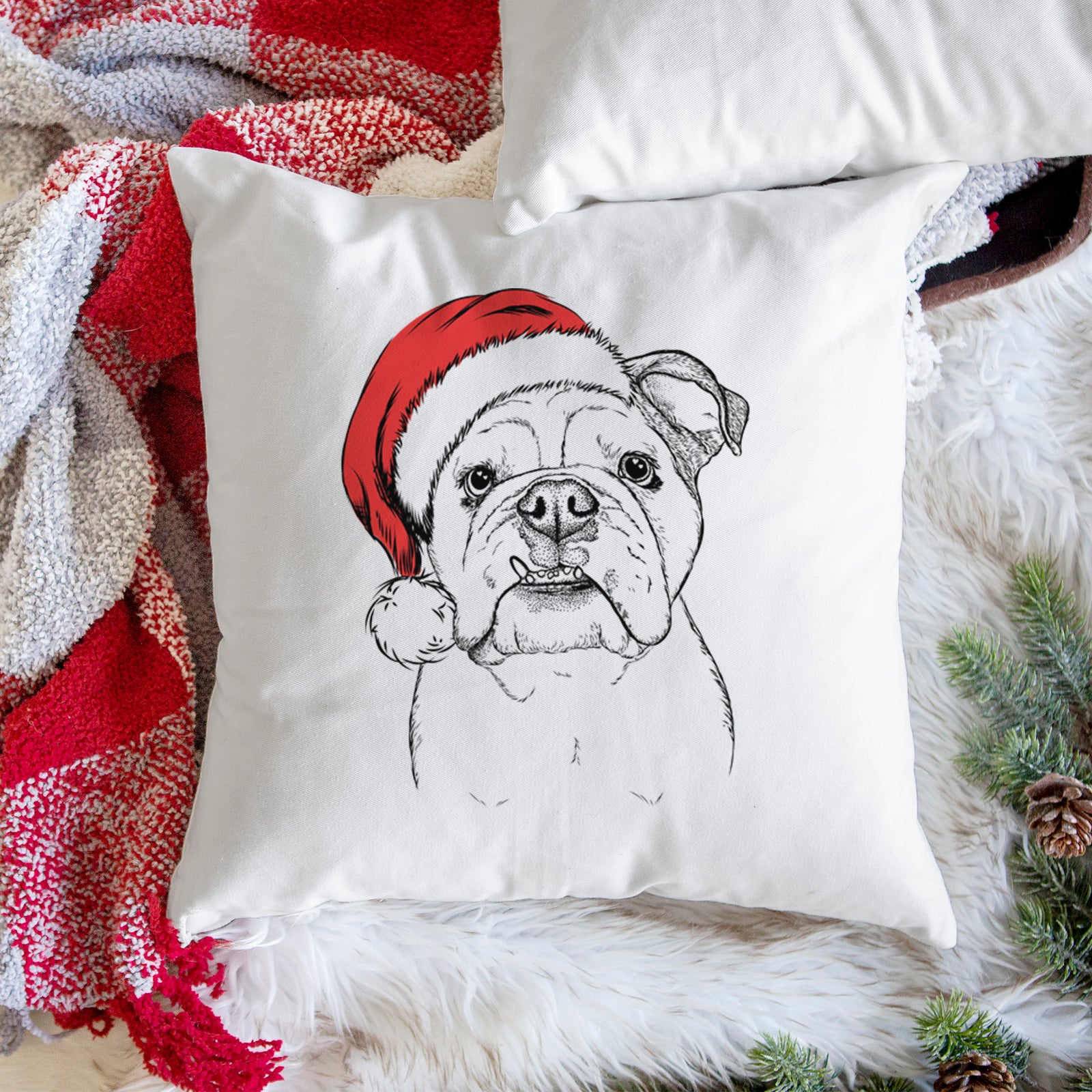 Dazy the English Bulldog - Throw Pillow Cover