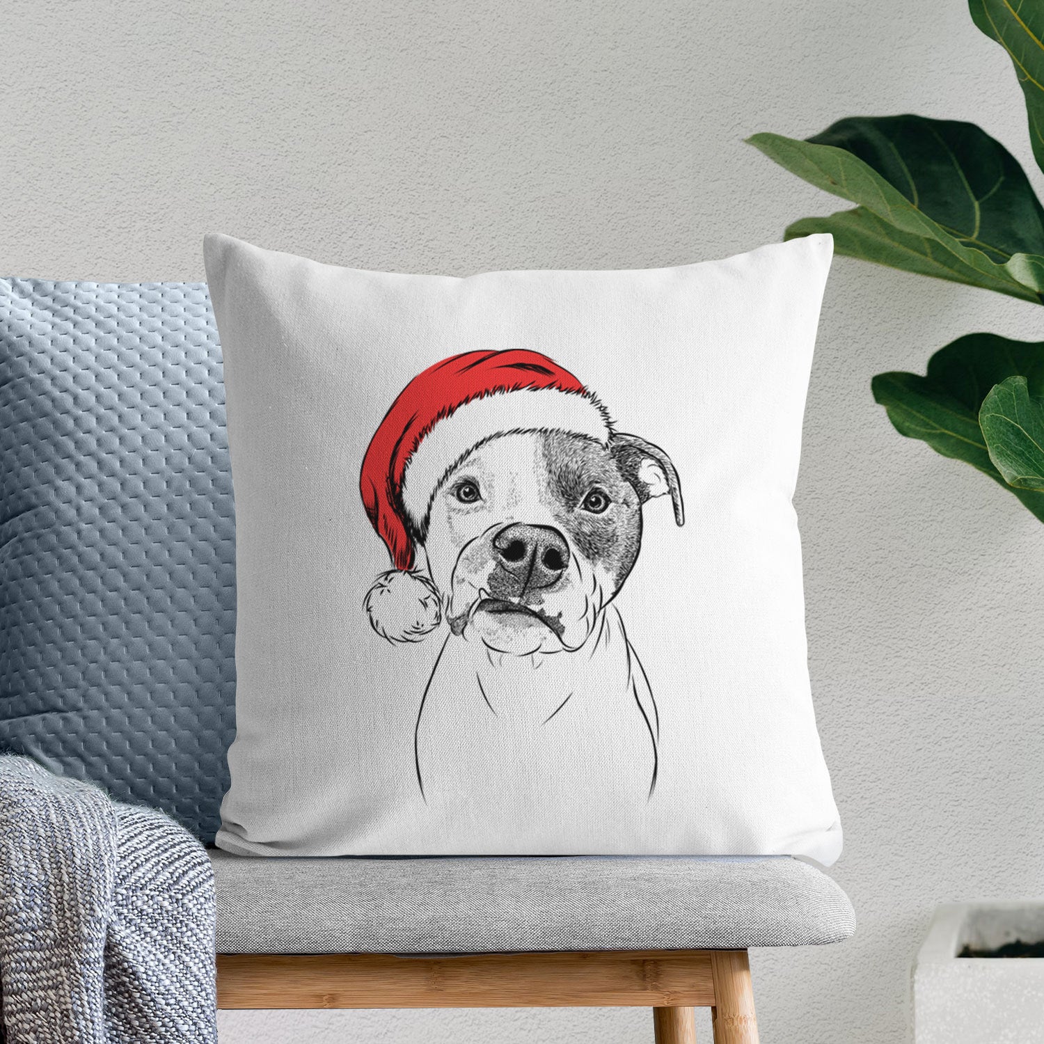 Dexter the Pitbull - Throw Pillow Cover
