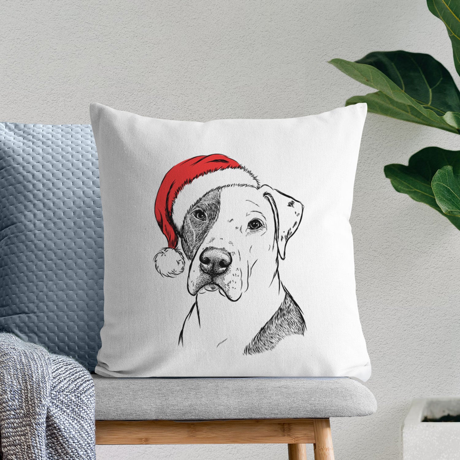 Duke the American Staffordshire Terrier Mix - Throw Pillow Cover