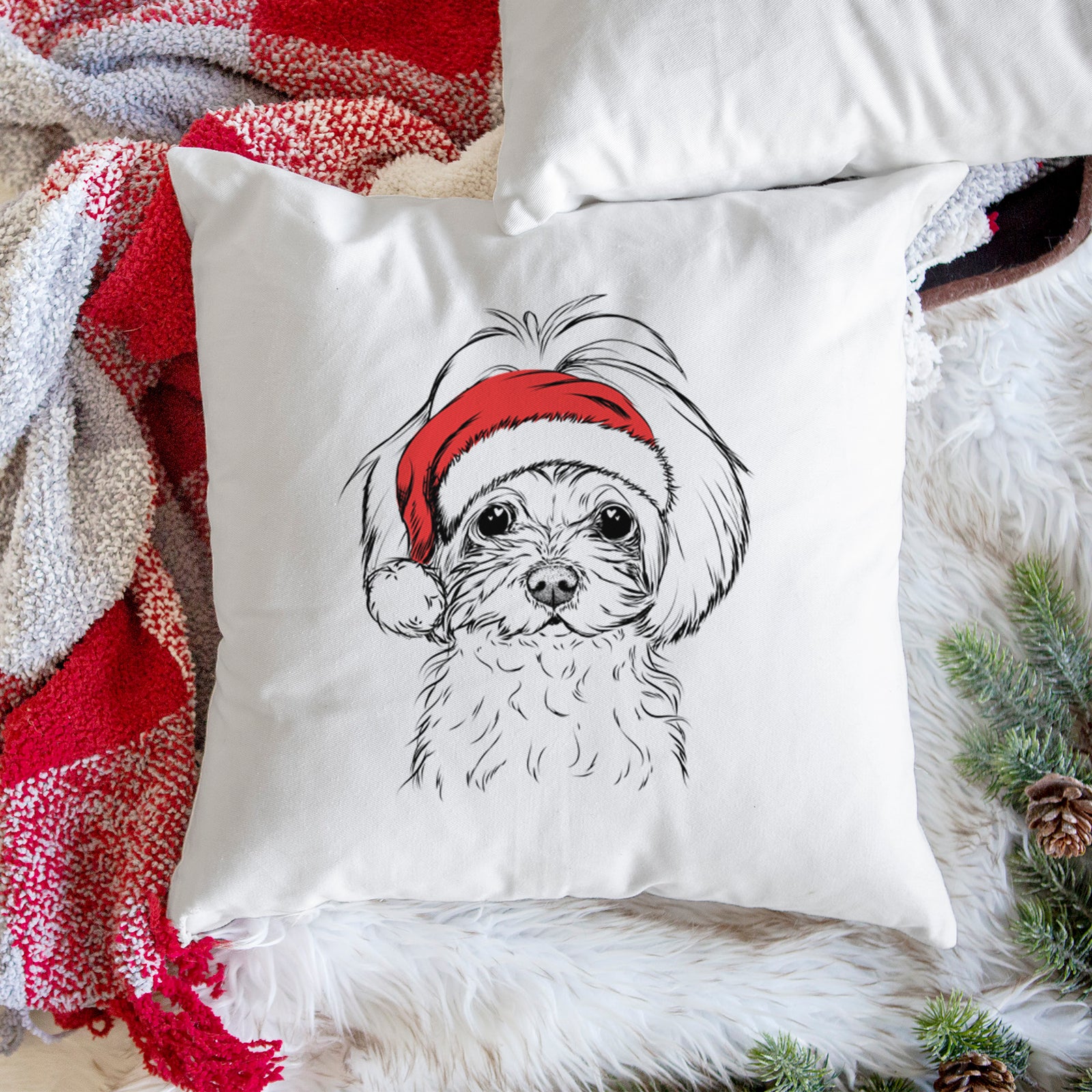 Ellie the Maltese - Throw Pillow Cover