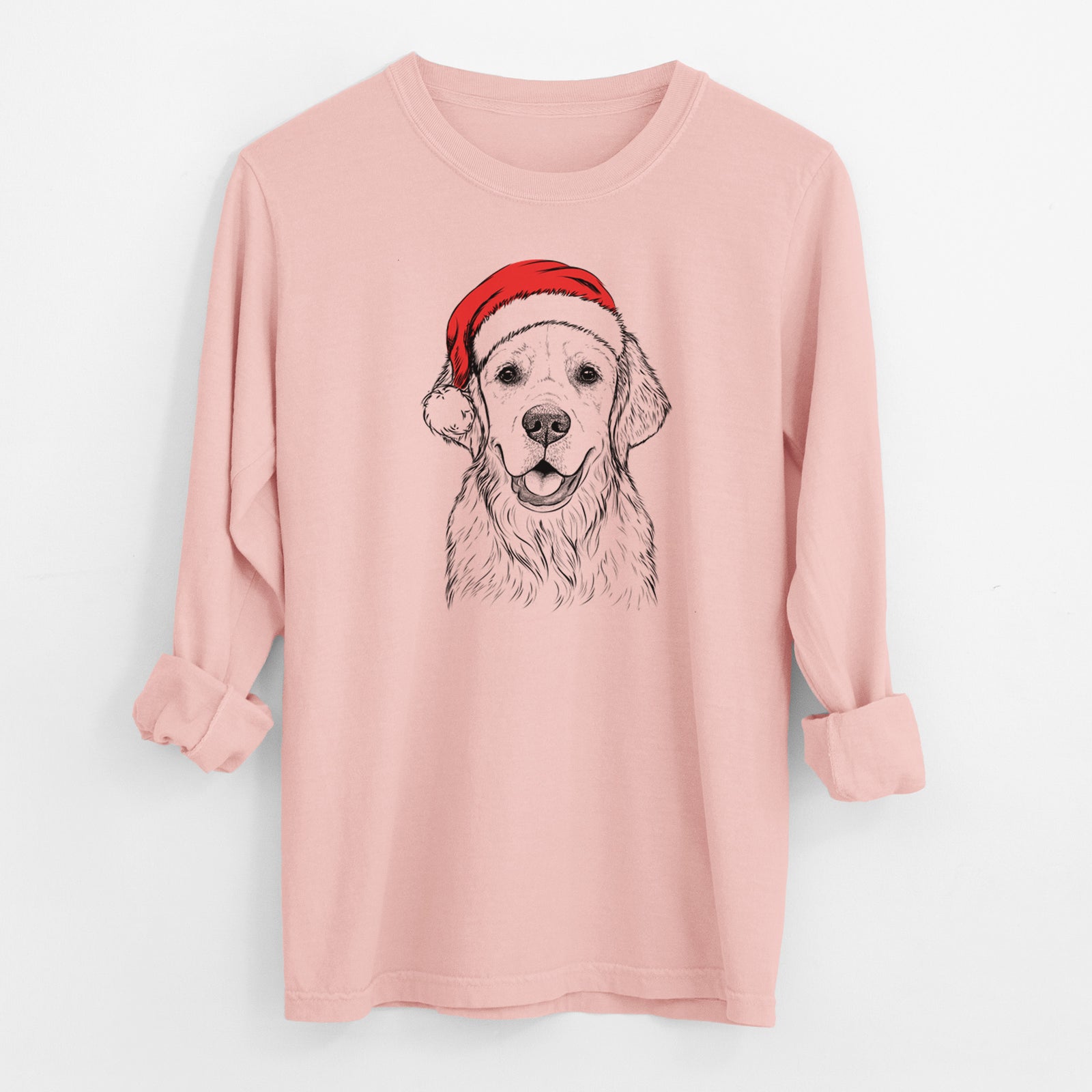 Santa Emma the Golden Retriever - Men's Heavyweight 100% Cotton Long Sleeve