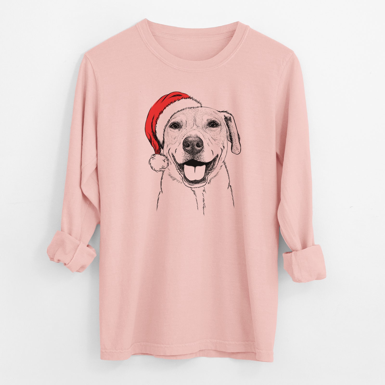 Santa Ernie the Mixed Breed - Men's Heavyweight 100% Cotton Long Sleeve
