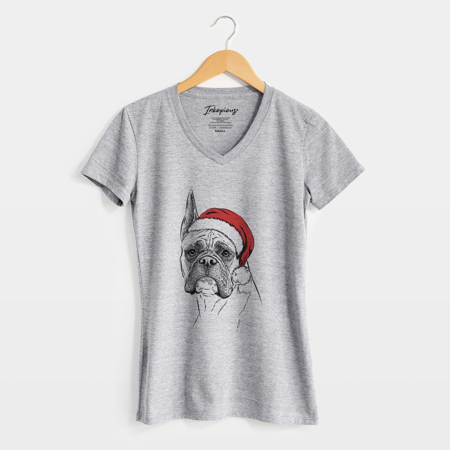 Santa Ezra the Boxer - Women's Perfect V-neck Shirt