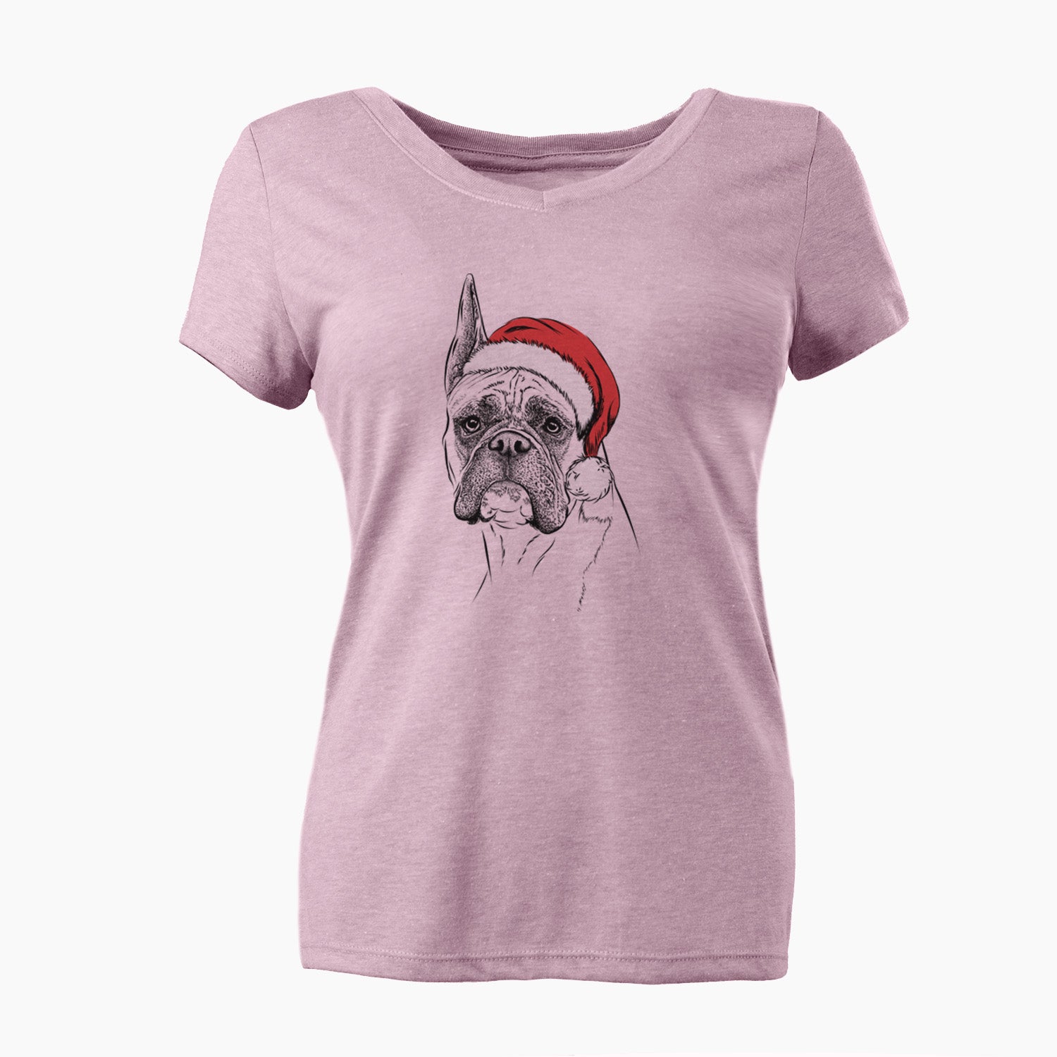 Santa Ezra the Boxer - Women's Perfect V-neck Shirt
